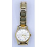 Vintage-Armbanduhr Osco S, Handaufzug, goldfarben, Ø Gehäuse: 3 cm, Werk läuft, mit Alters- und Tra