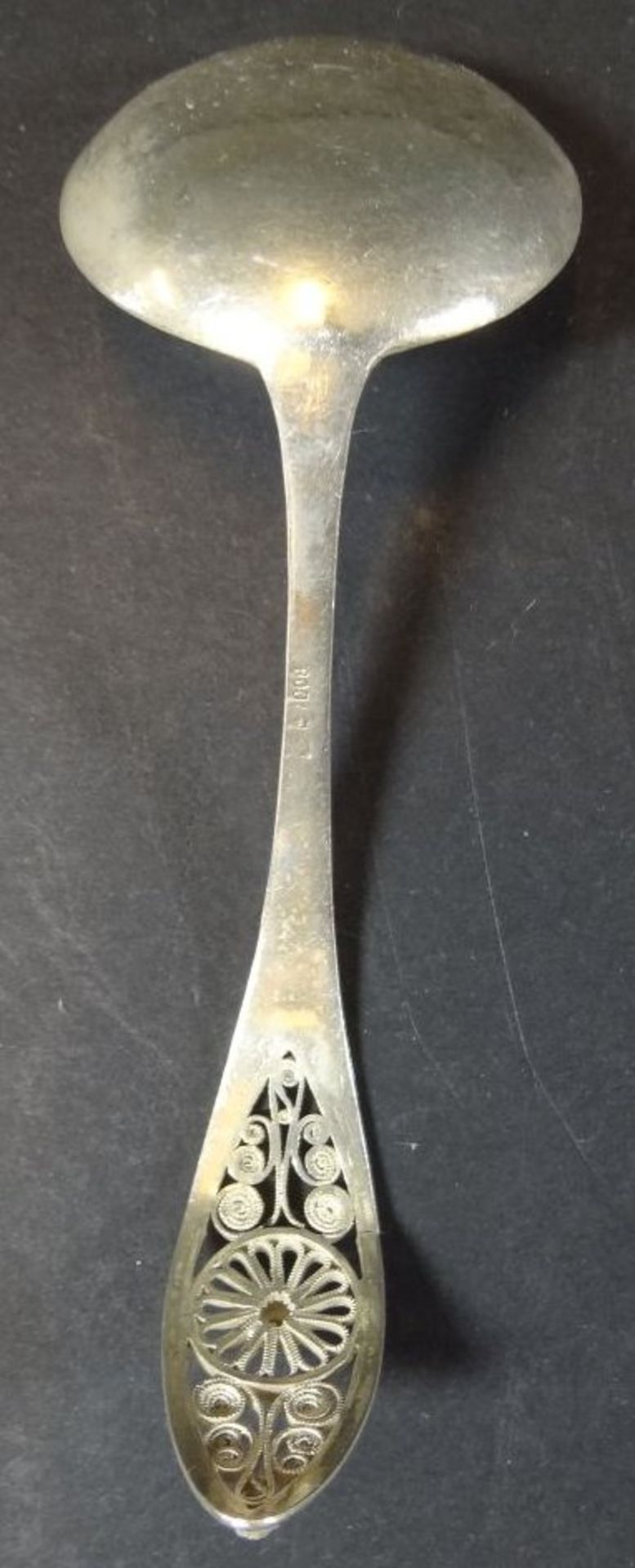 Sahnelöffel, Silber-800-, L-12 cm, 22 gr. - Bild 2 aus 2