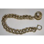 Silber-Herrenarmband-800- mit Ball-Anhänger, L-21 cm, zus. 24 gr.