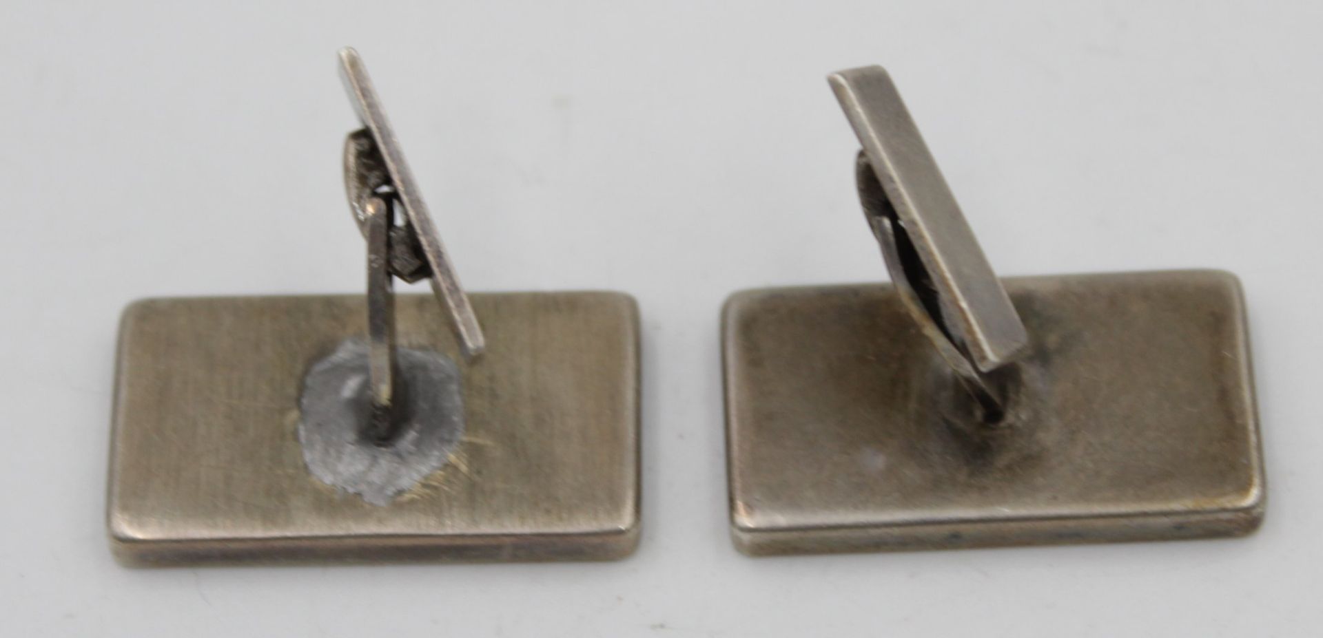 Paar Manschettenknöpfe 835 Silber , L-2,8 cm x 1,5cm , G-14,1 gr. - Bild 3 aus 4
