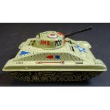 Panzer aus Blech, Made in Italy, Schwungrad, L-13 cm
