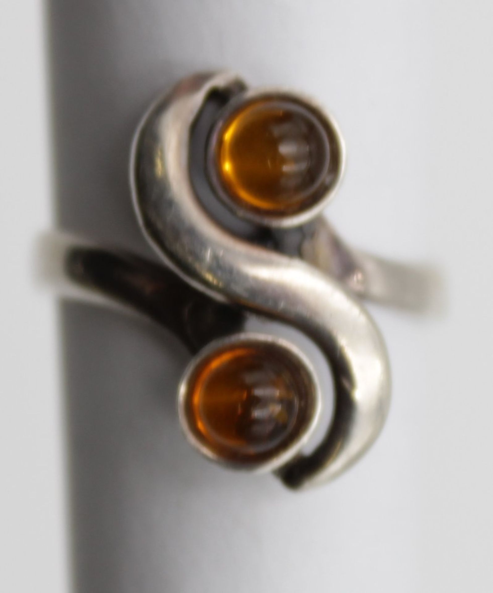 925er Silber-Ring mit Bernstein, 3,5gr., RG 58 - Bild 2 aus 5