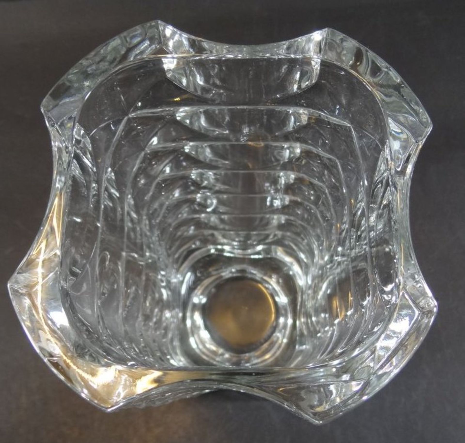 Paar grosse Kristallvasen, nur "France" gemarkt, H-25 cm - Bild 4 aus 6