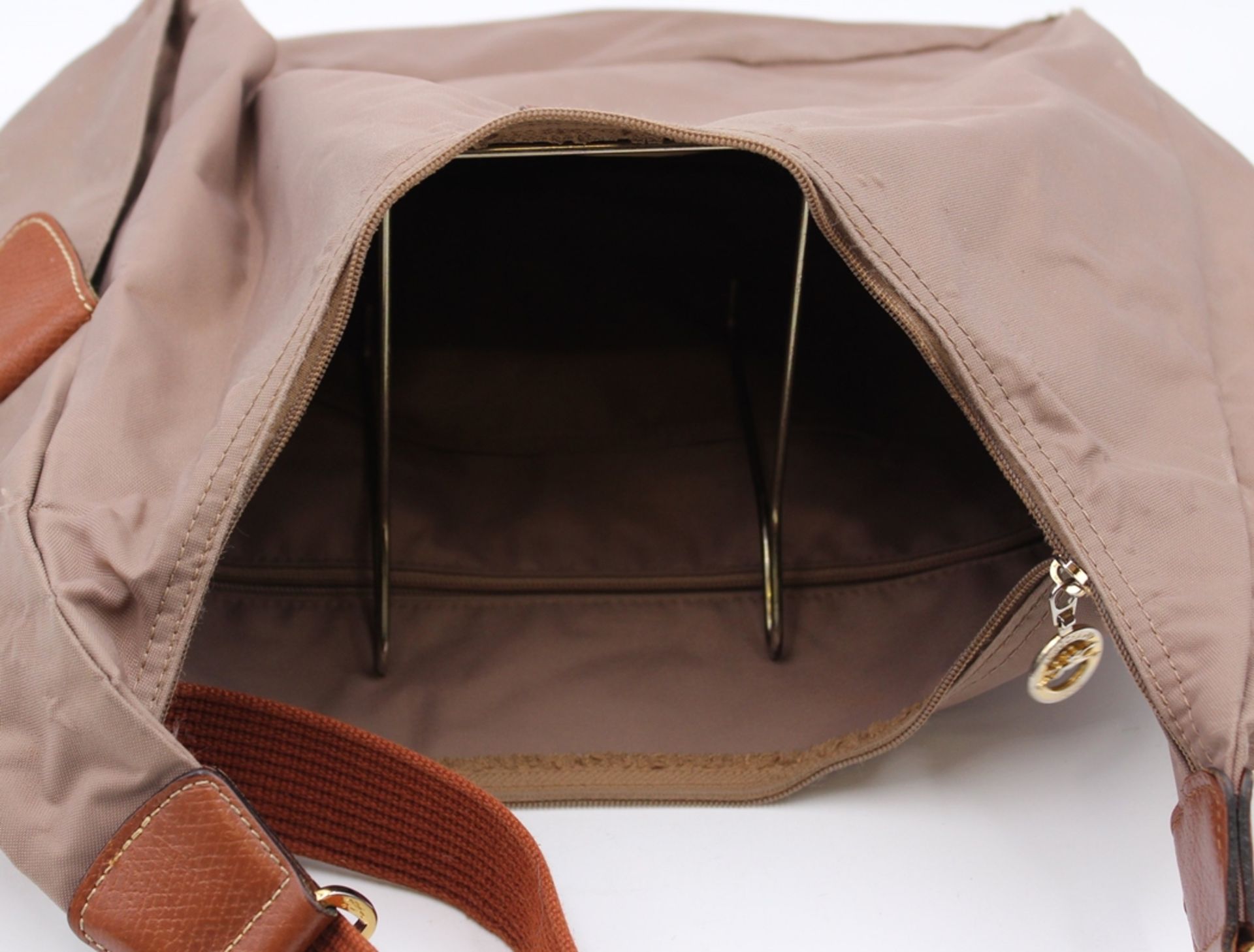 Shopper, Longchamp, beige, innen Tragespuren(kl. Schäden), ca. 34 x 33cm. - Bild 5 aus 6