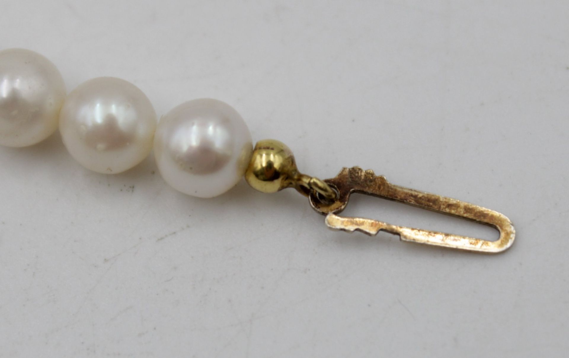 Armband und Kette mit Perlen Schließen Silber 925 vergoldet , Armband L- 18cm Kette L-42cm - Bild 5 aus 5