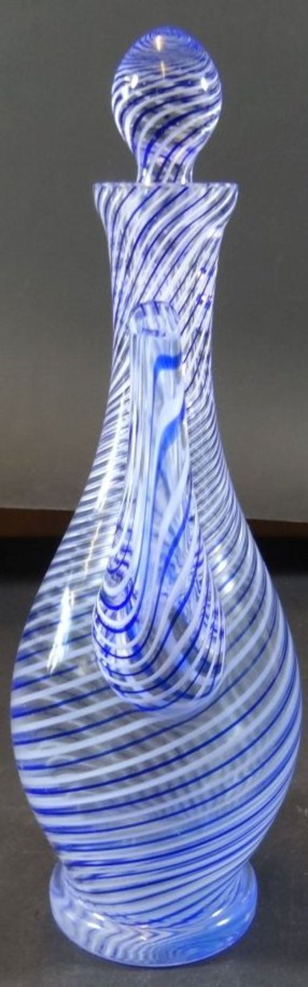 Weinkanne "Paşabahçe" blau/weisse Streifen, H-27 cm - Bild 3 aus 6