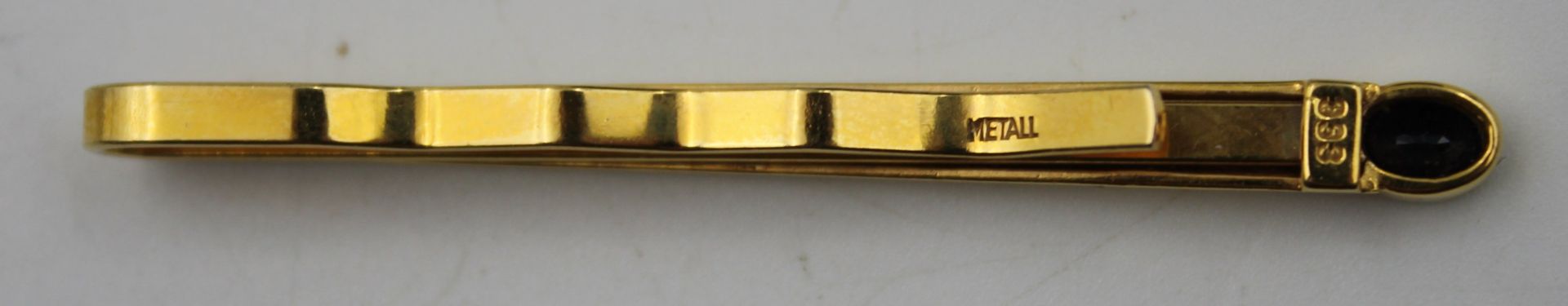 Kravattennadel, GG 333, Brillant und Safir, Klammer Metall, L-6cm. - Bild 2 aus 4