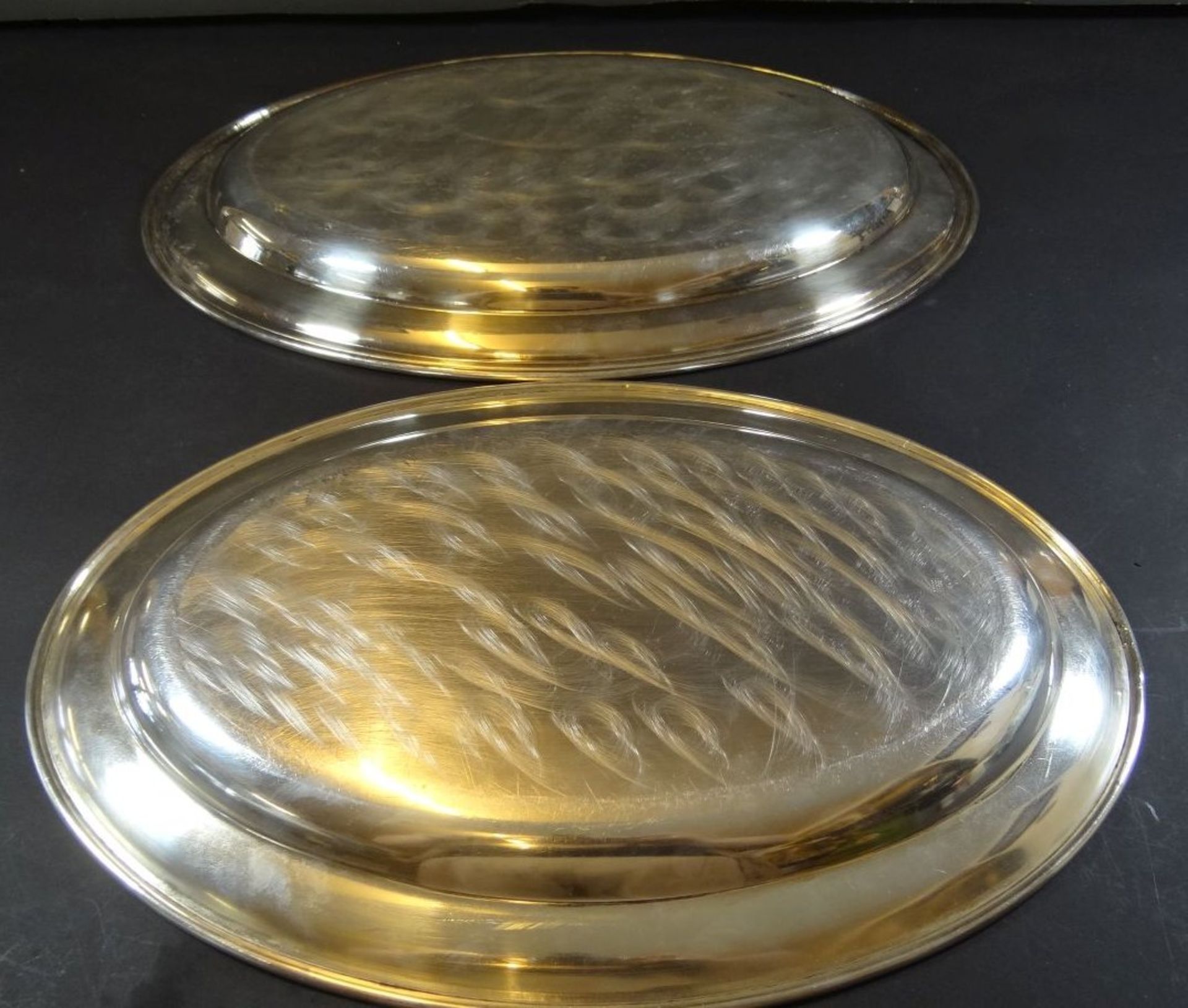 2x grosse ovale Fleischplatten, plated, 46x31 und 43x28 cm - Bild 4 aus 5