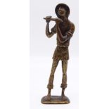 Bronzefigur Flötenspieler nach Gerhard Kluckow, H. 20 cm