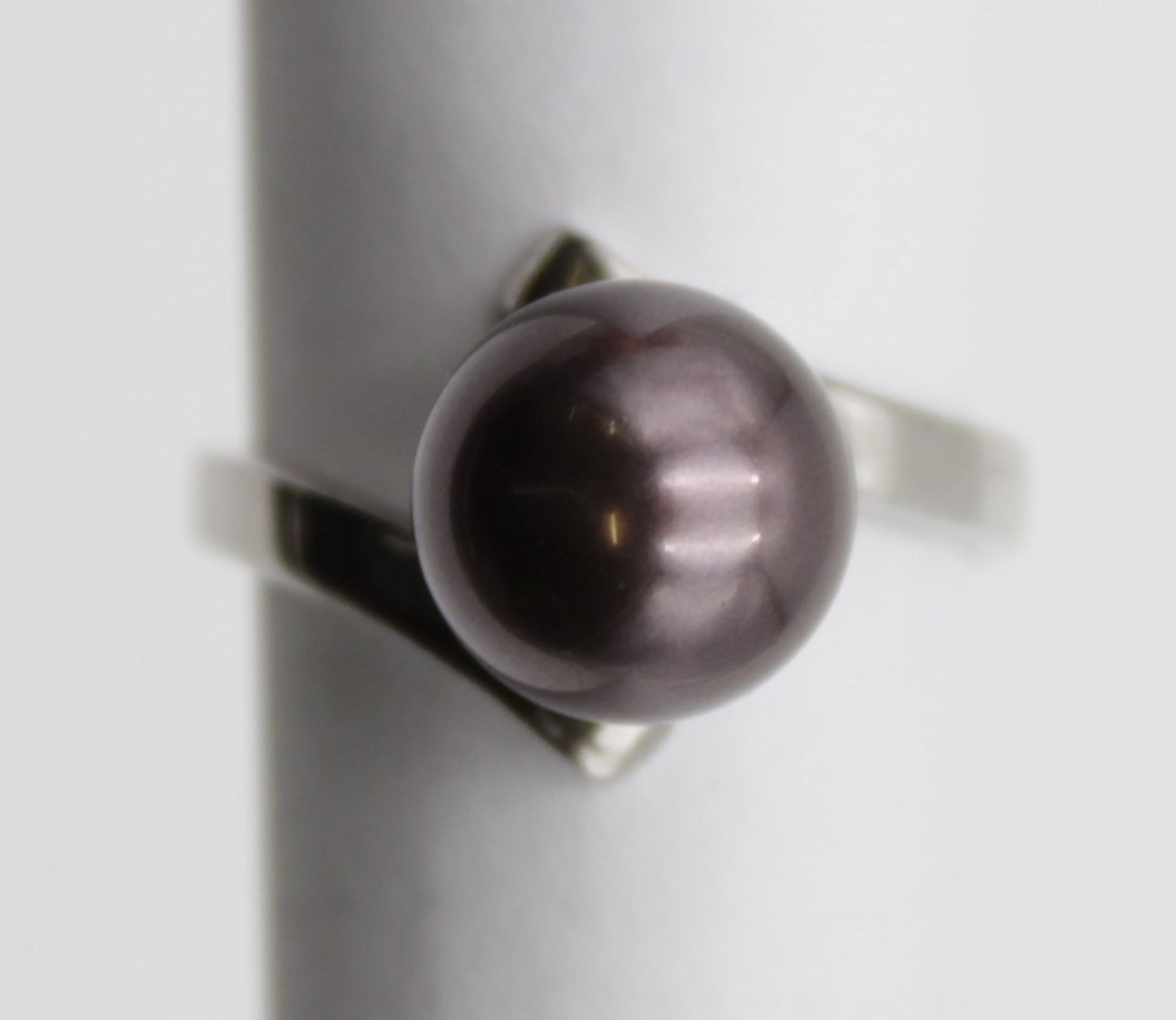 925er Silber-Ring mit Perle, 4,4gr., RG 56 - Bild 2 aus 4