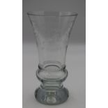 Vase, farbloses Glas, Barockschliff, gemarkt, neuzeitl., H-20cm.