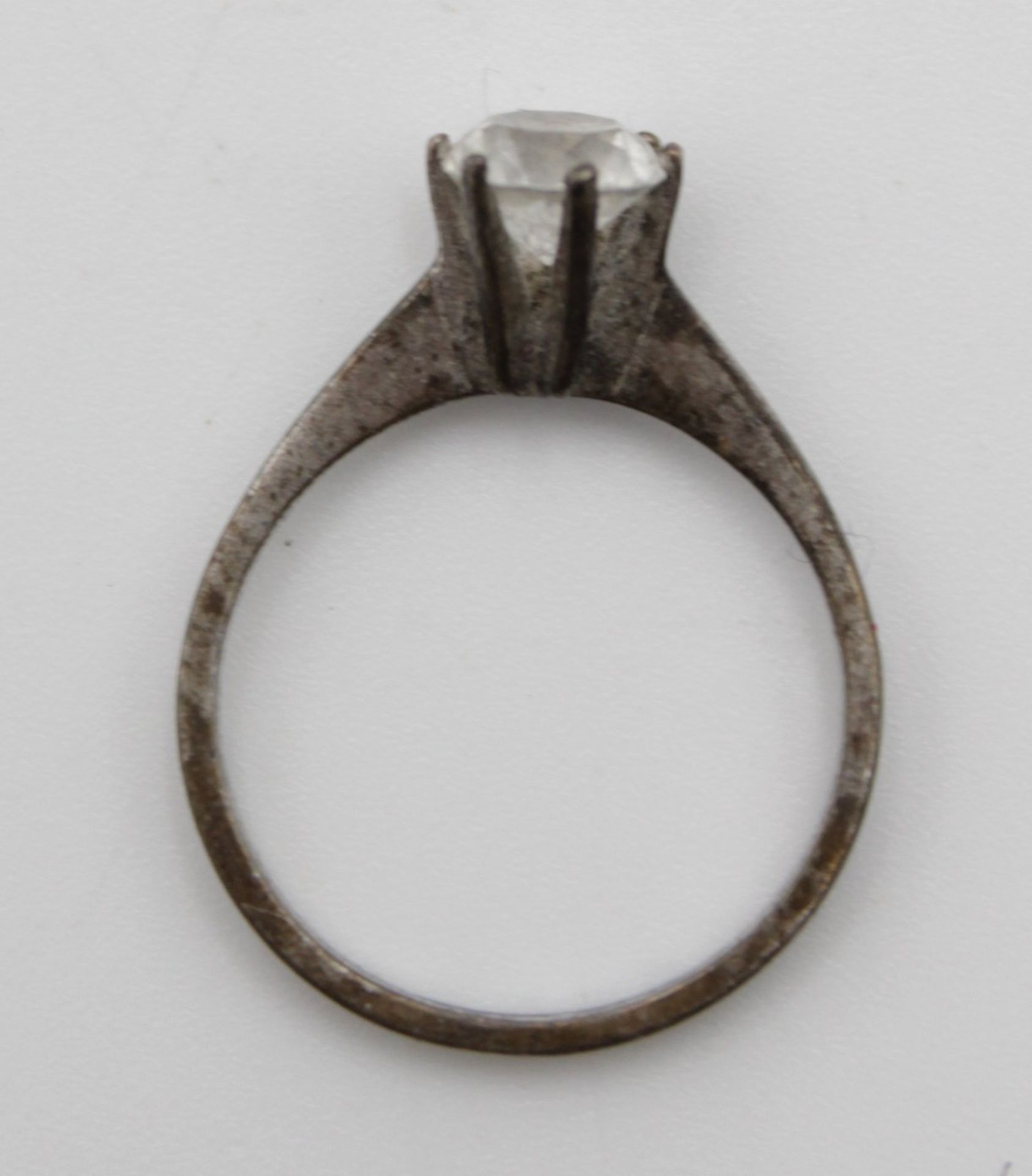 925er Silber-Ring mit klarem Stein, 1,7gr., RG 55 - Bild 2 aus 5
