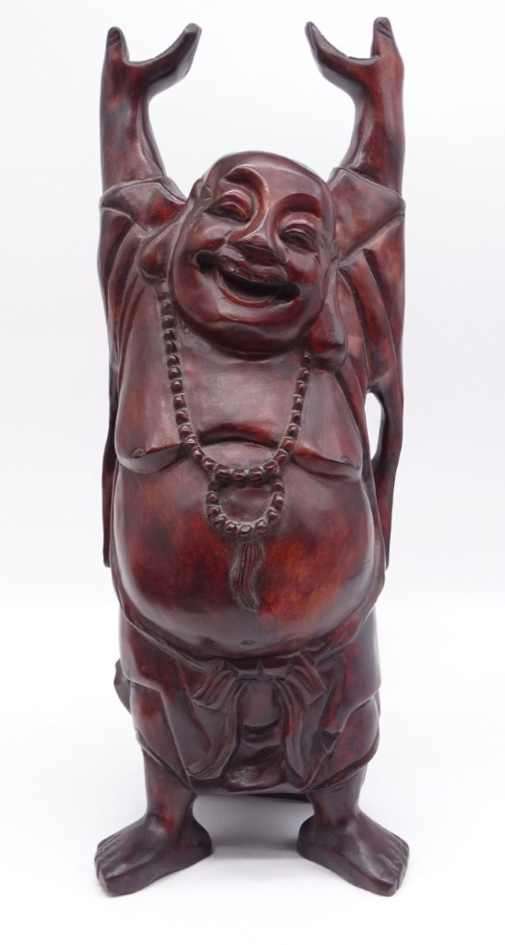 Buddahfigur aus Holz, H. 37,5 cm