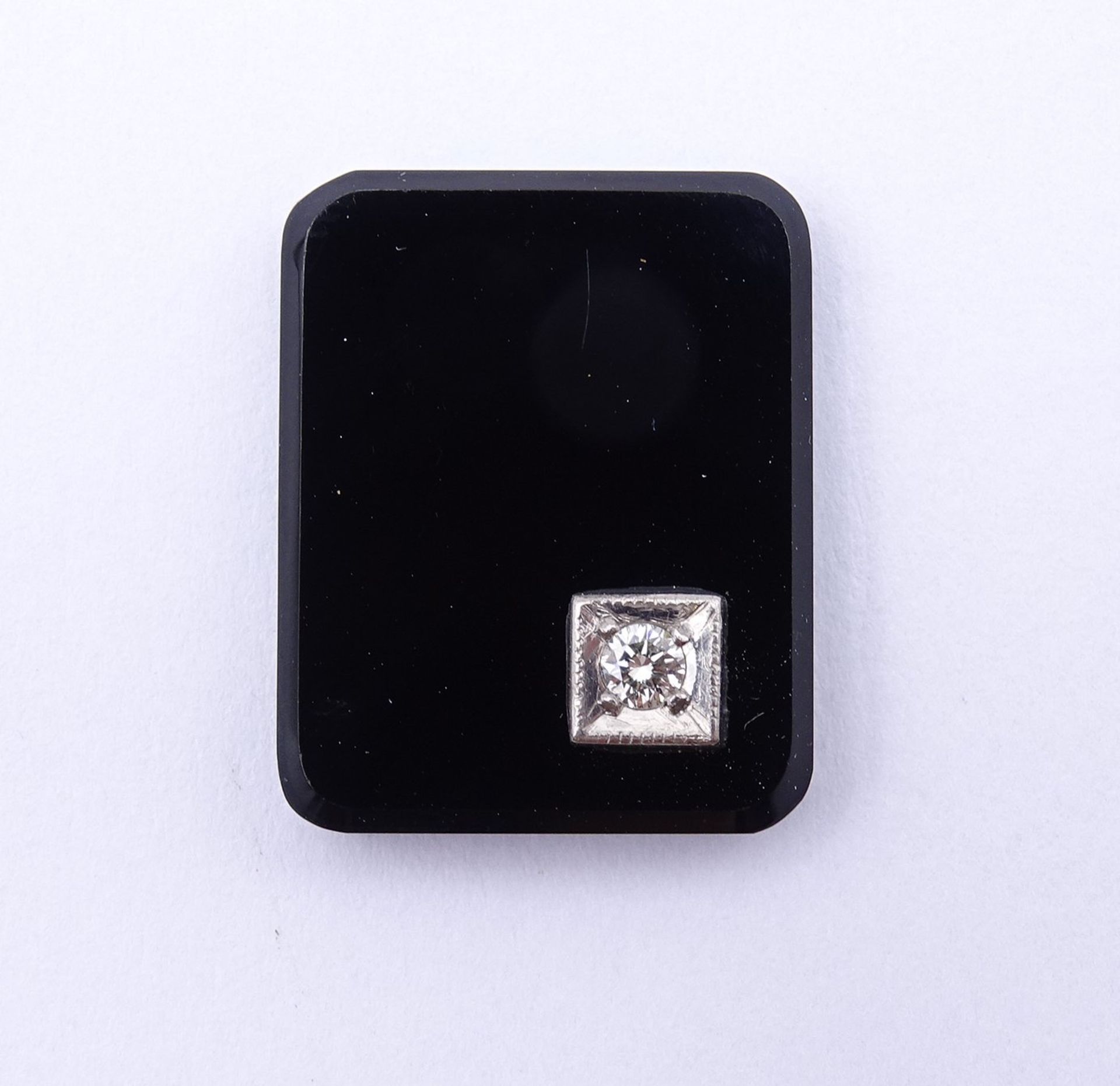 Onyx Platte mit Diamant,18,9x15,1mm, Diamant 0,05ct. - Bild 2 aus 4