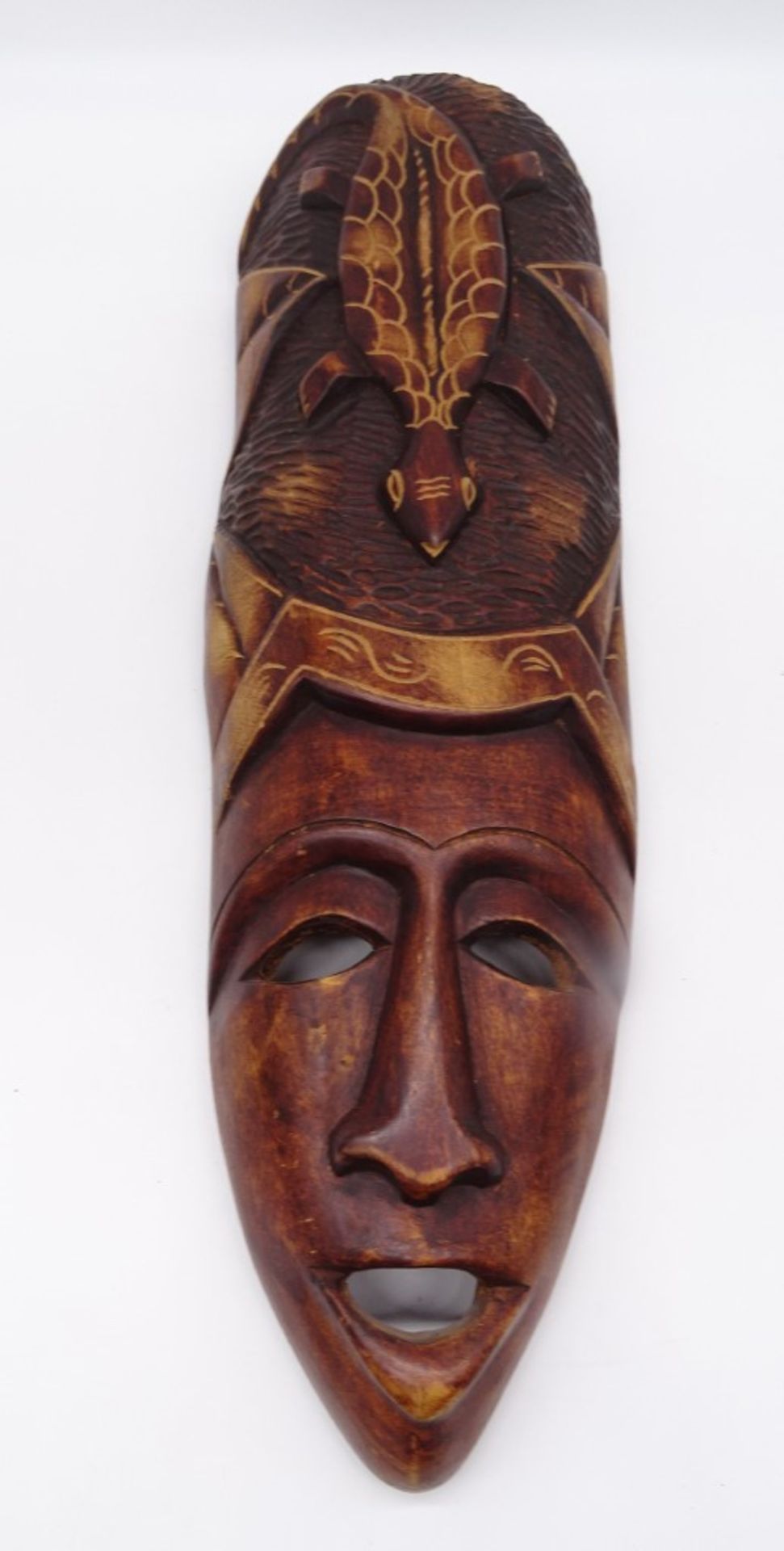 2 Holzmasken, Afrika?, L. 60 cm - Bild 5 aus 9
