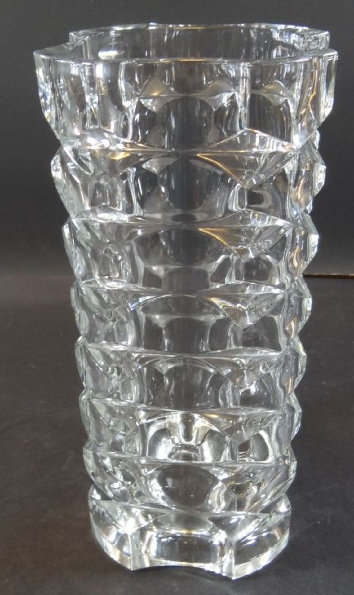 Paar grosse Kristallvasen, nur "France" gemarkt, H-25 cm - Bild 3 aus 6