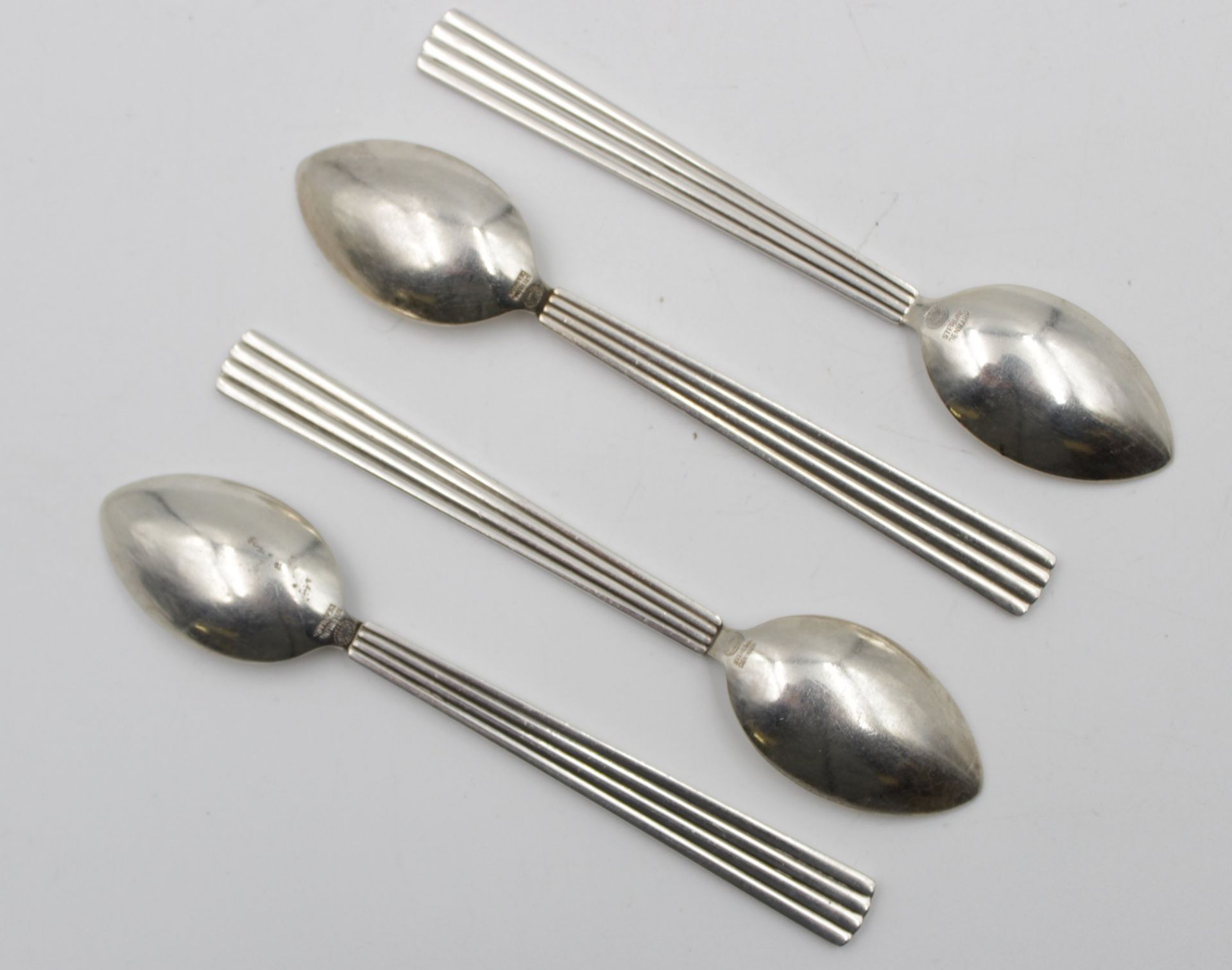 4x Mokkalöffel, Georg Jensen, Bernadotte, ca. 63gr., L-10,5cm. - Bild 2 aus 3