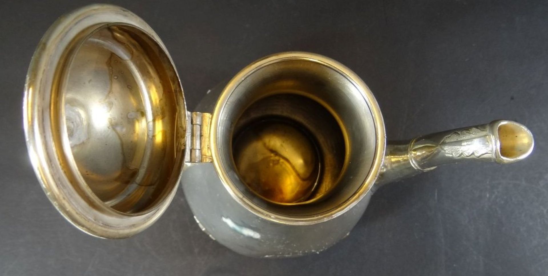 gr. Kaffeekanne, 1,5 L "WMF" versilbert, beidseitig Dellen, H-25 cm - Bild 6 aus 8