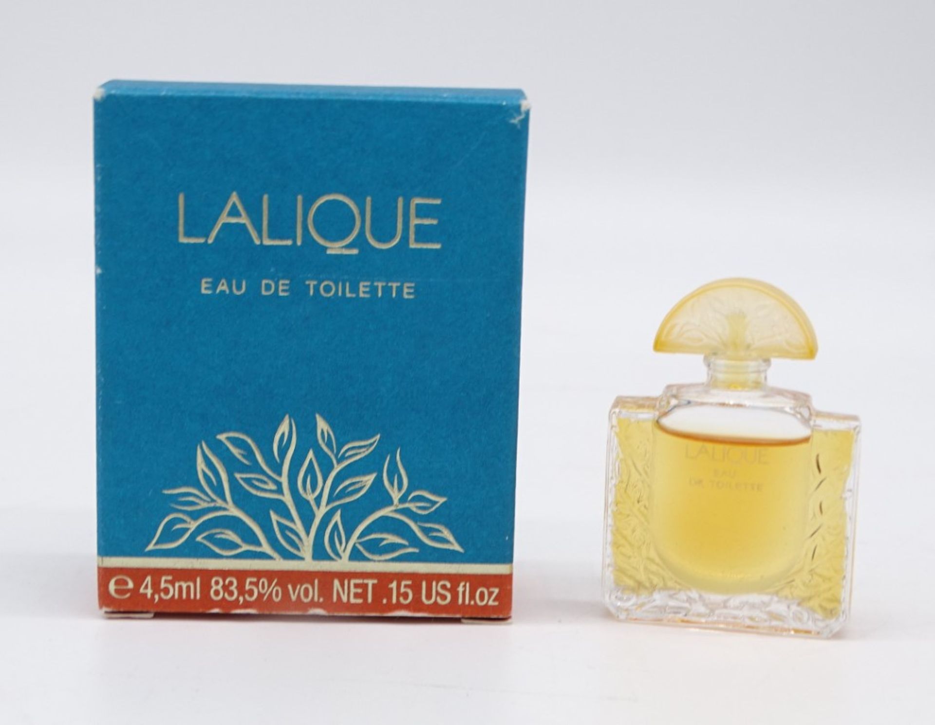 Eau de Toilette "Lalique", 4,5 ml in OPV, diese mit leichten Altersspuren