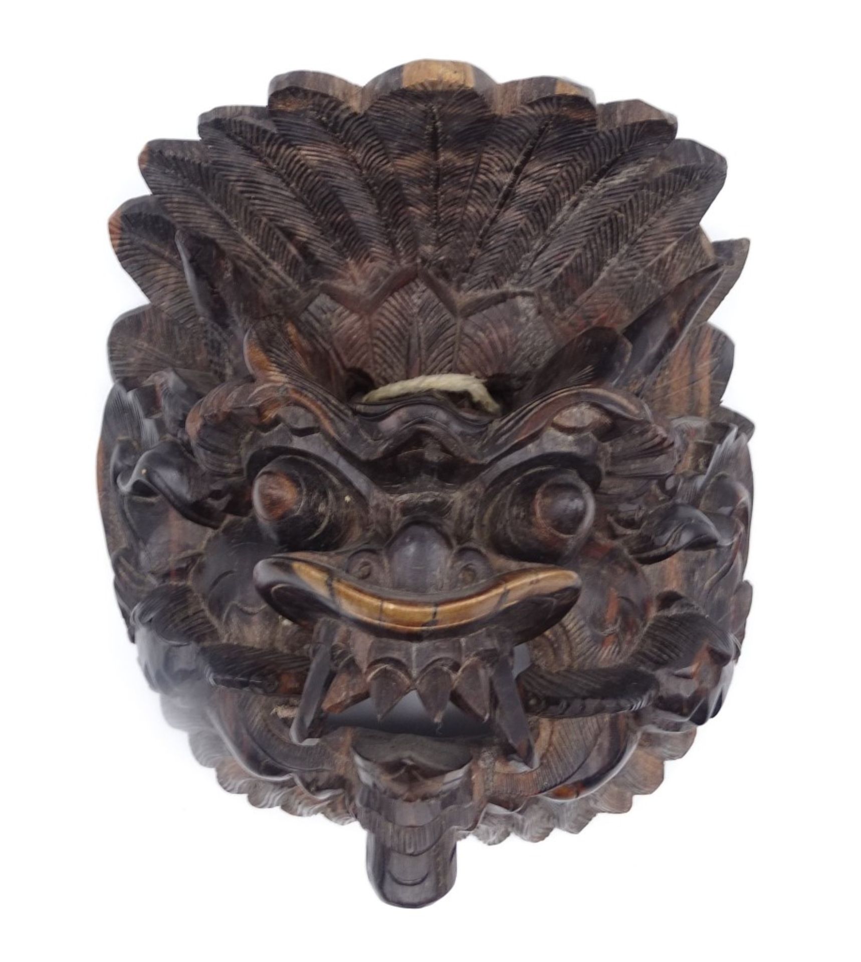 Barong-Maske aus Holz, Bali, ca. 17 x 10 x 16 cm, leichte Altersspuren, reinigungsbedürftig