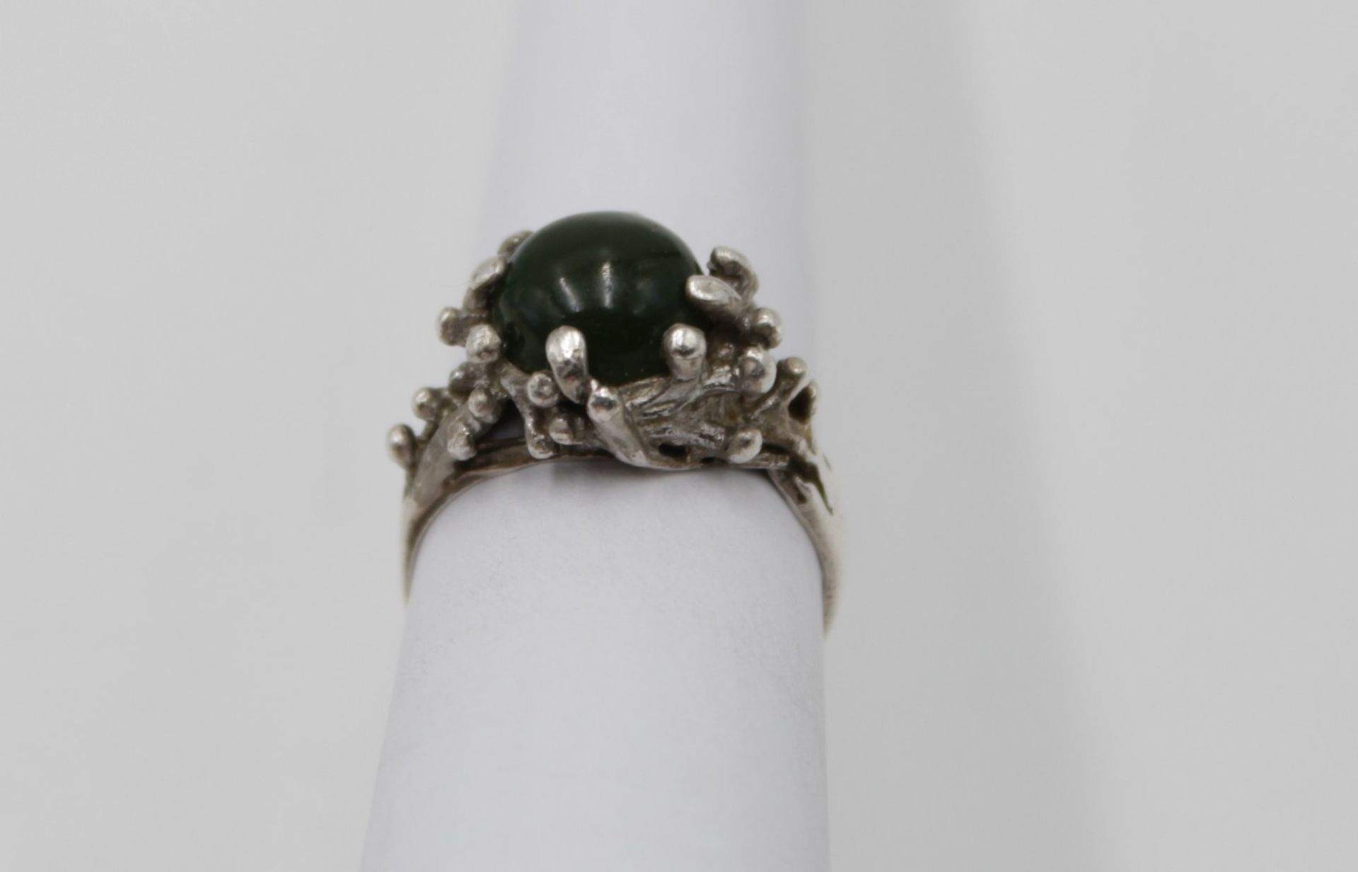 925er Silber-Ring mit Jade, 4,7gr., RG 54 - Bild 3 aus 4