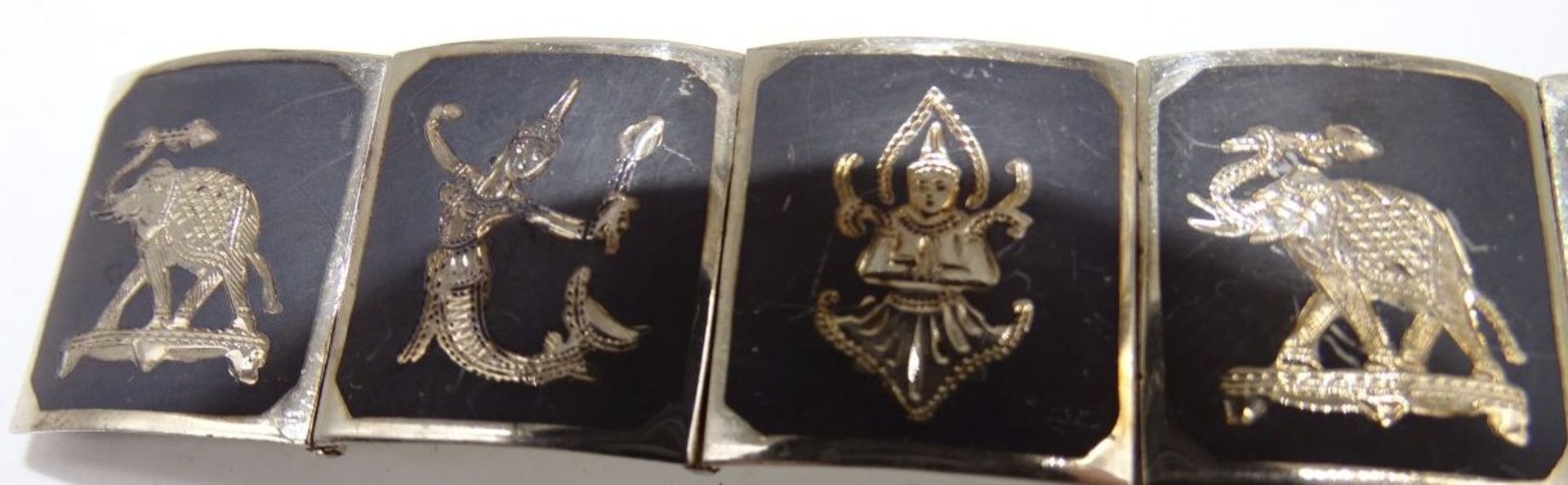 Silberarmband, Sterling-925-, Siam, Handarbeit, L-16 cm, B-2 cm, 29 gramm - Bild 2 aus 5