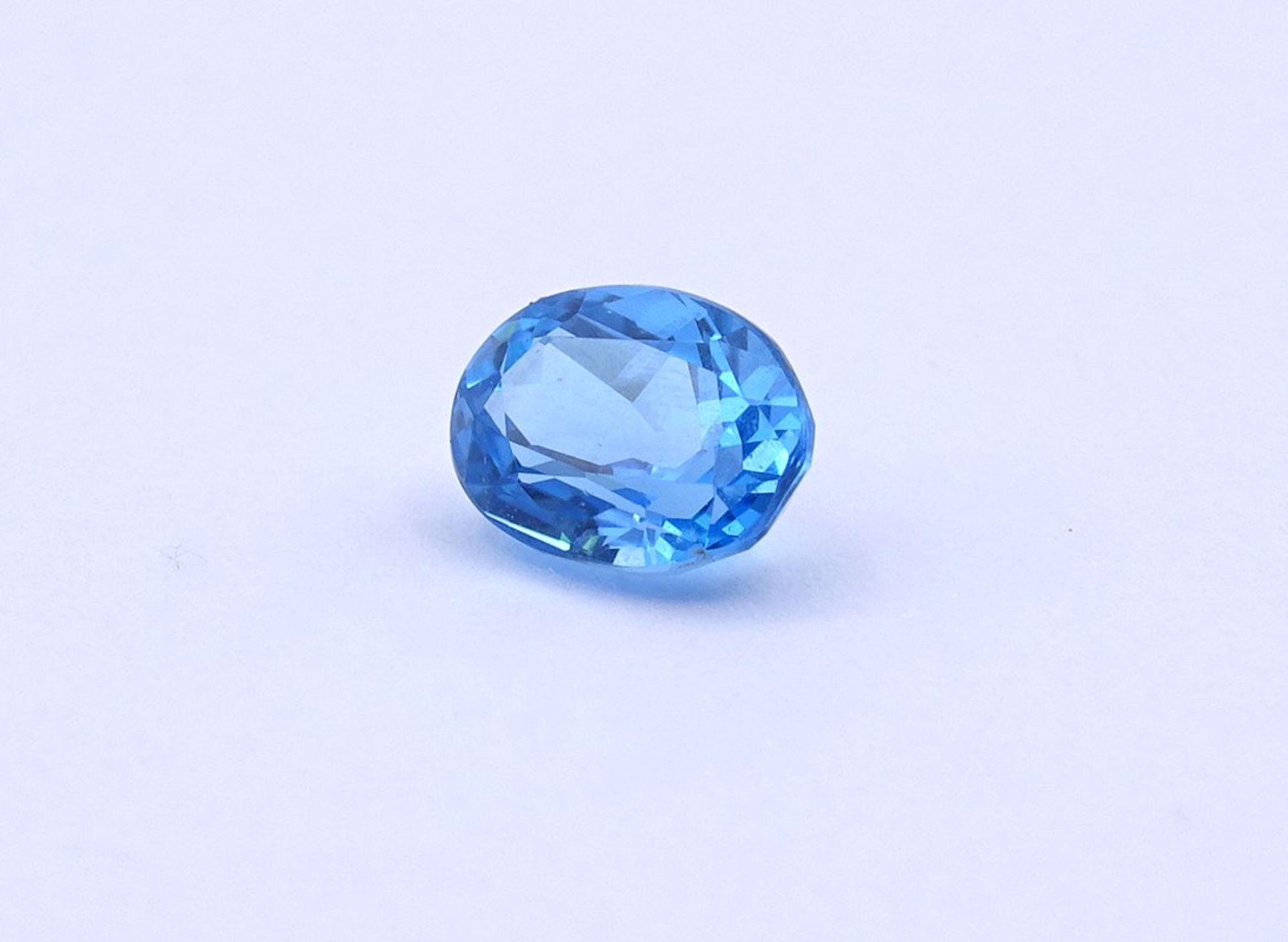 Schweizer Blautopas, oval facc. 2,30ct., 8,4x6,5x5,1mm - Image 9 of 10