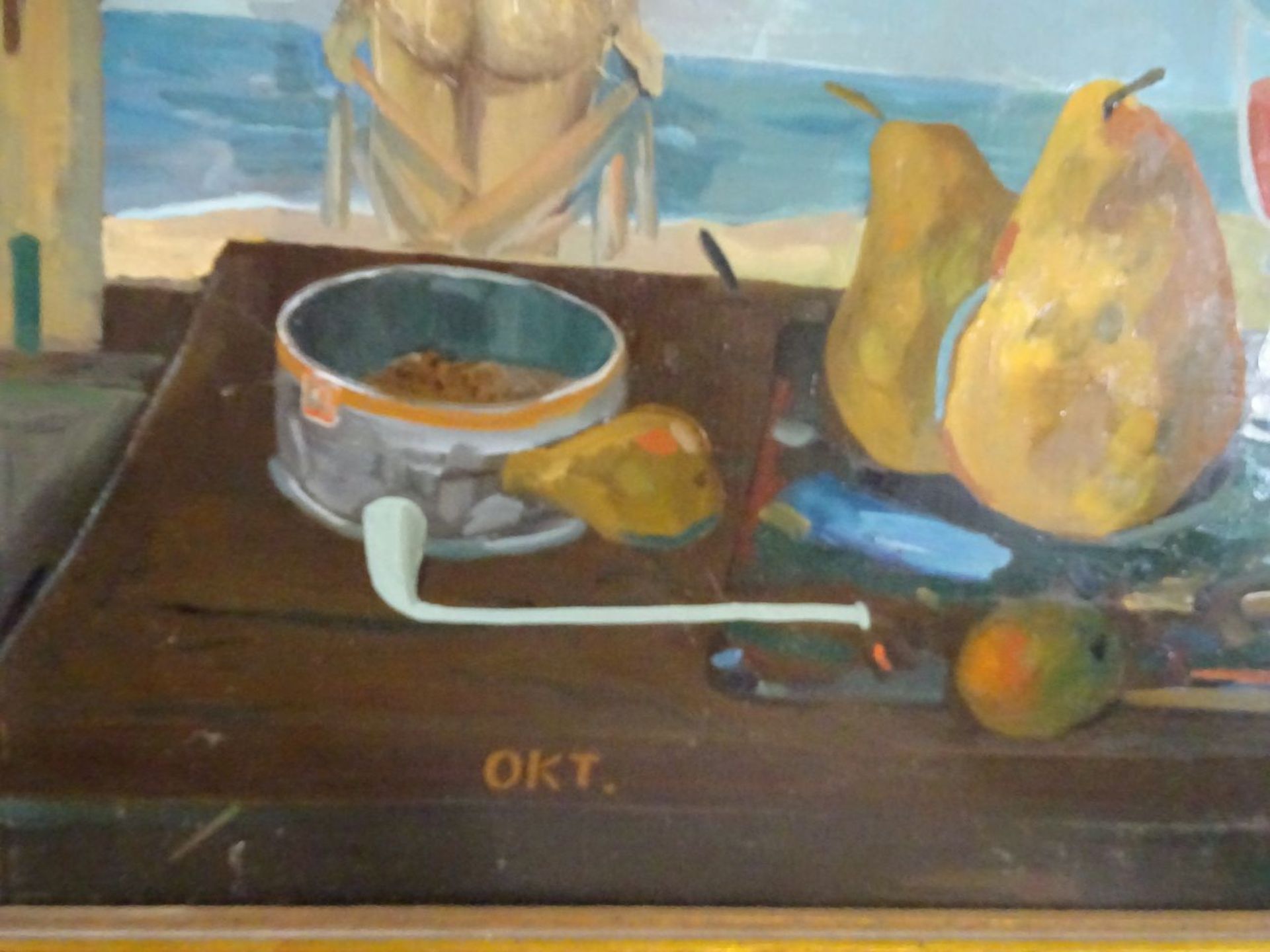 Johannes THOEMMES (XX-XXI), 1978 "Obst-Stilleben mit Rückenakt" Okt. betitelt, Öl/Malfaser, gerahmt - Image 3 of 5