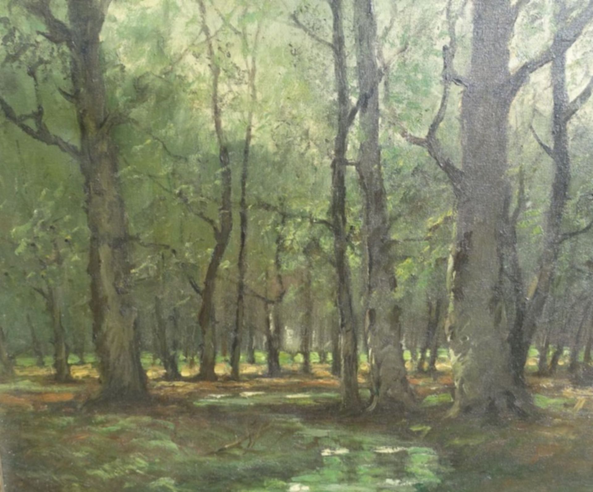 unleserl. sign. Df. um 1920 "Wald" Öl/Leinen, alt gerahmt, RG 68x85 cm - Image 5 of 7