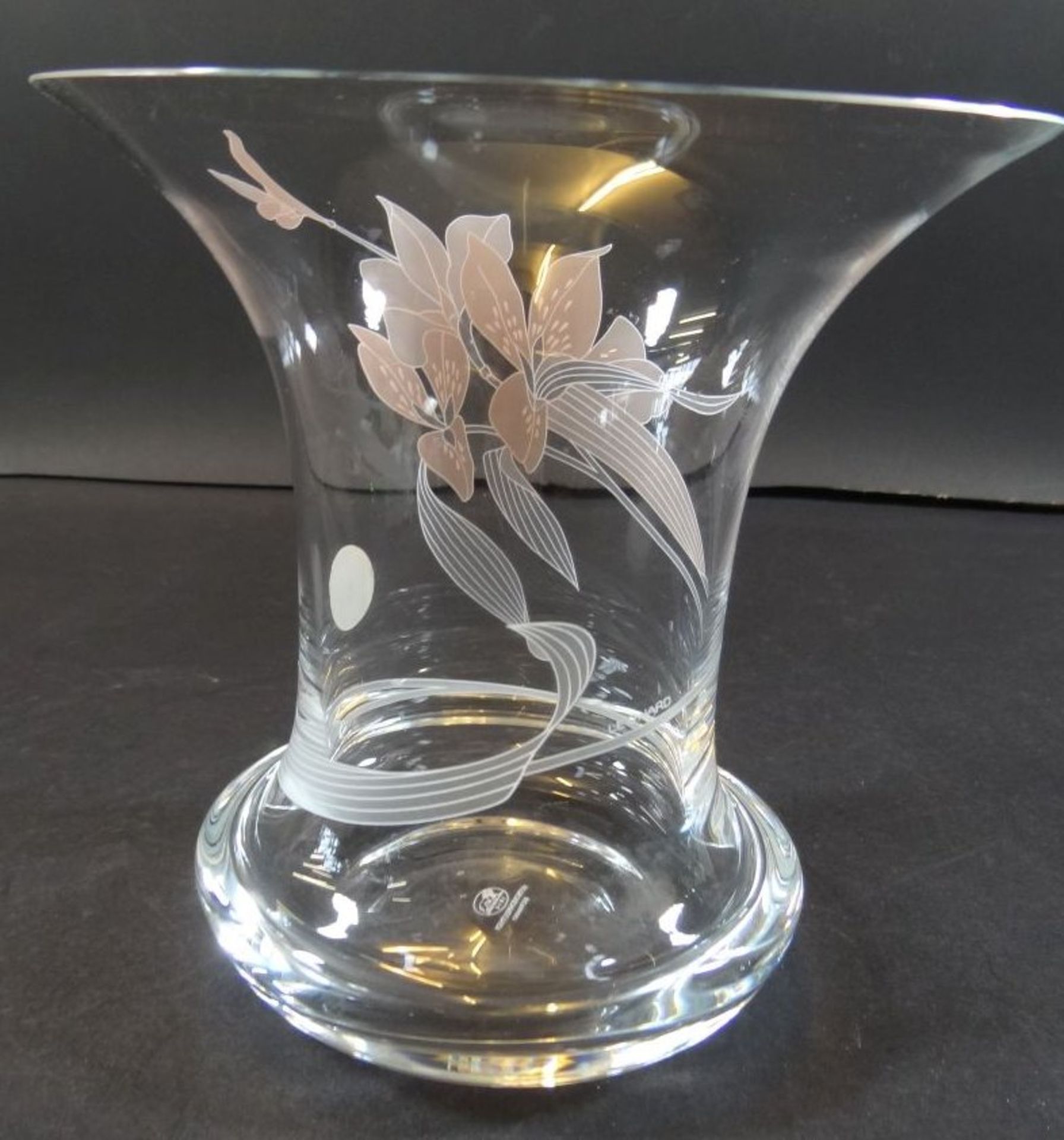 Hutschenreuther Kristall-Vase, Blumendekor, H-16 cm, D-16 cm - Image 3 of 6