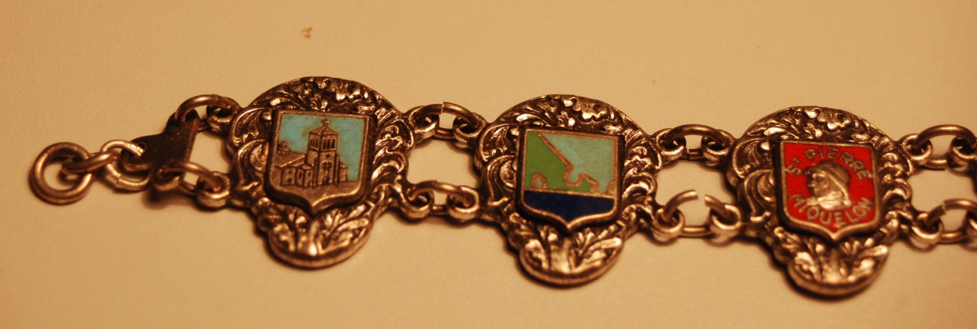 schweres Silber-Armband mit frz. Städtewappen "St.Pierre-Miquelon", L-19 cm, 24 gramm - Bild 4 aus 5