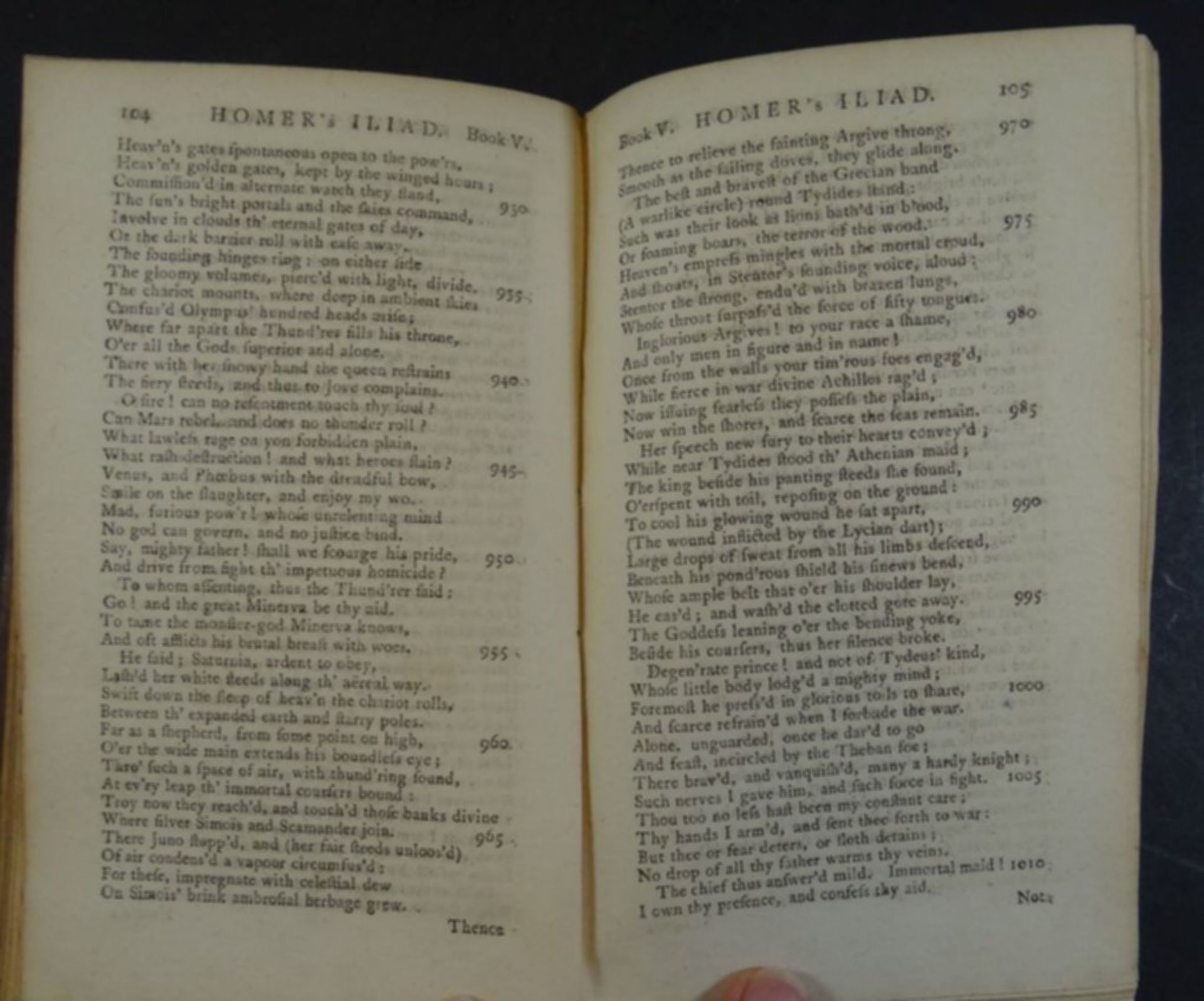 "The Illiad and Odyssee of Homer" 1763 in englisch, Bucheinband gelöst, ansonsten gut, 18x11 cm - Image 3 of 5