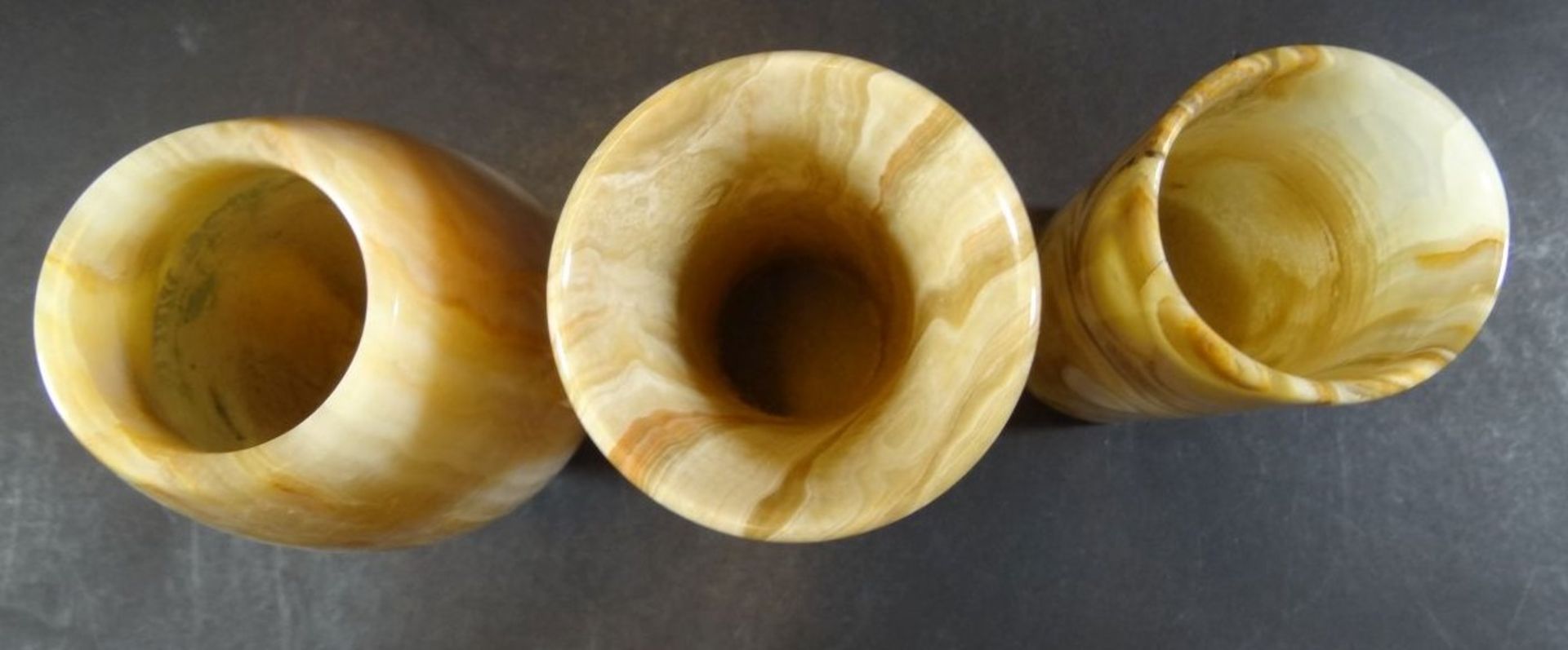 3x Onyx-Vasen, H-18 bis 20 cm - Image 2 of 4
