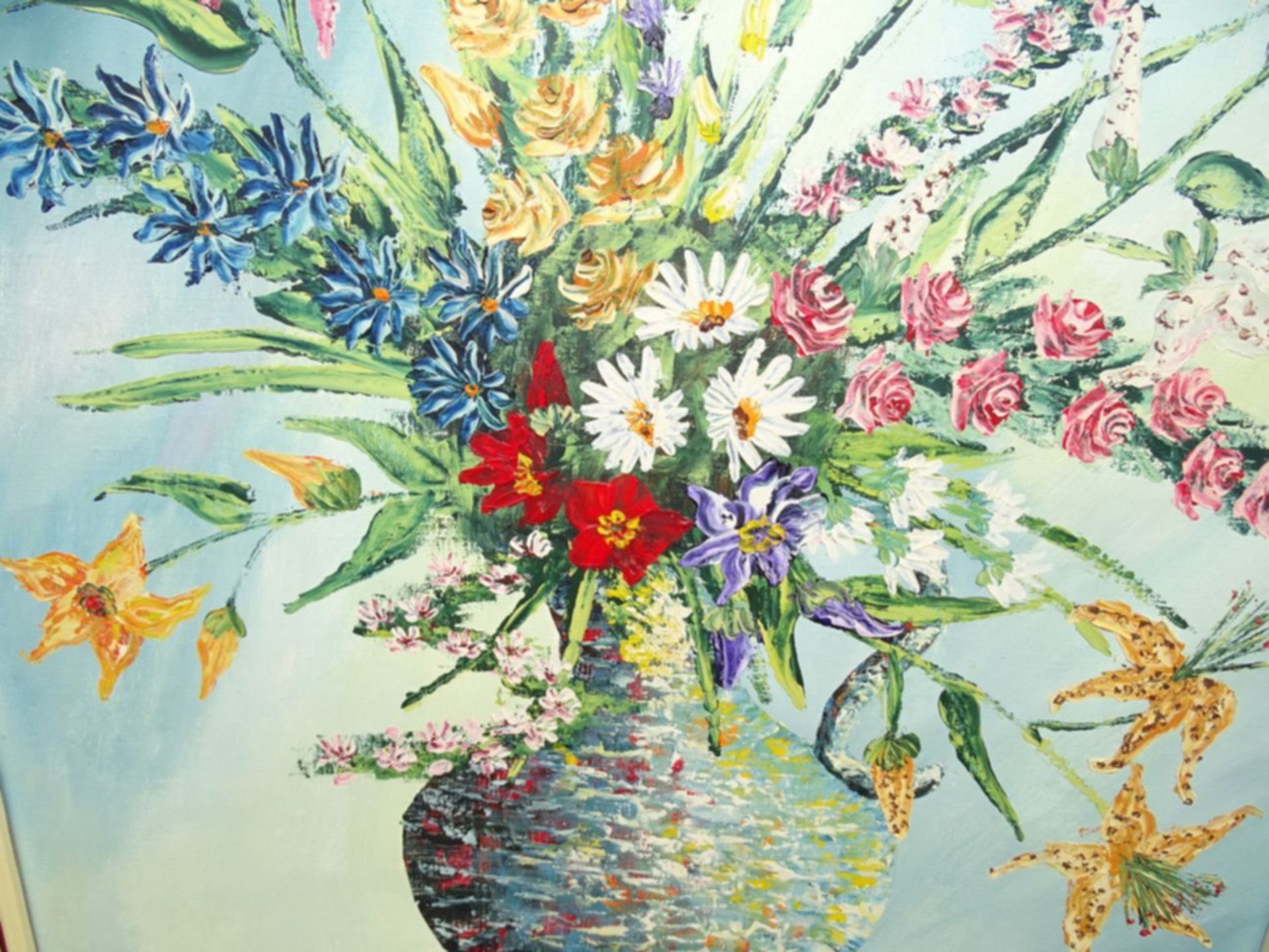 Staronta "Blumen in Vase" Öl/Leinen, gerahmt, RG 68x58 cm - Image 2 of 3