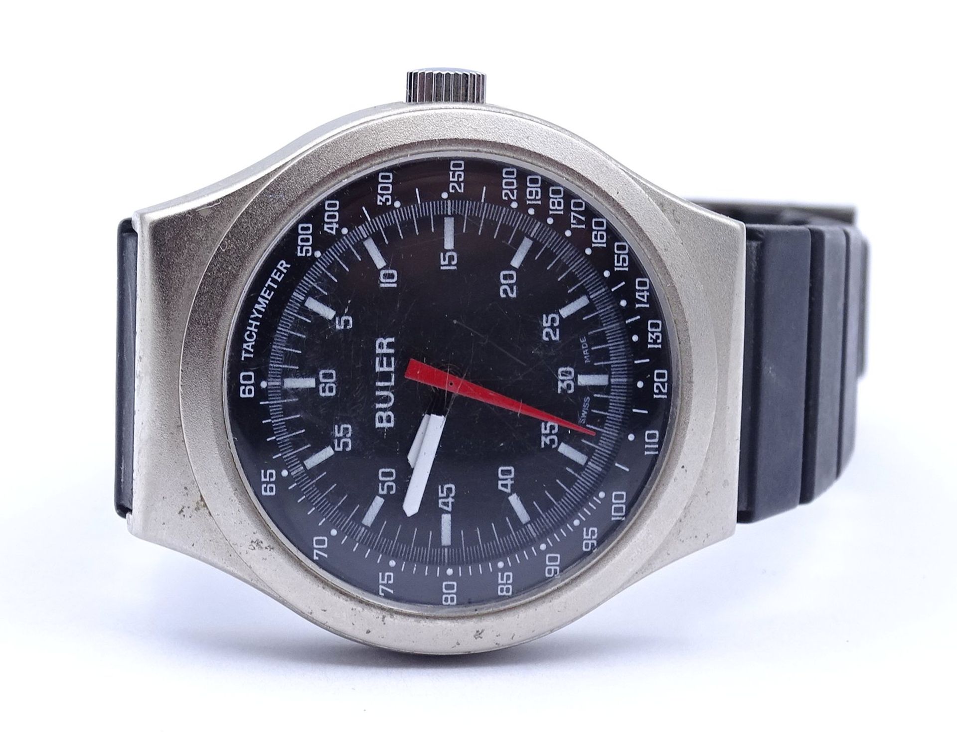 Armbanduhr Buler, mechanisch, Werk läuft, D.35mm, Alters- und Gebrauchsspuren, Werk läuft nicht dur