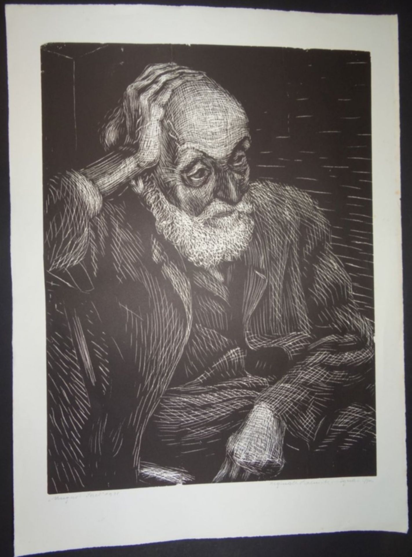 Ignaz EPPER (1892-1969), 1928 "Portrait Auguste Forel" Holzschnitt, genehmigte Neuauflage 1969, ver