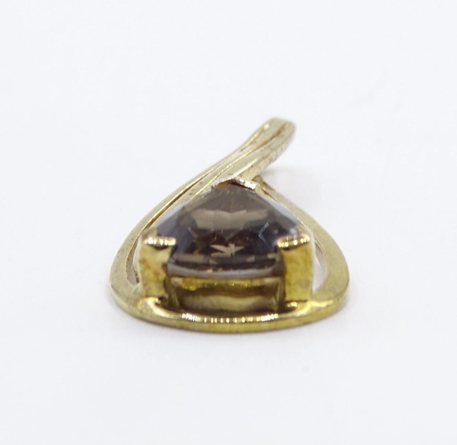 Vergoldeter 925er-Silberanhänger mit rauchgrauem fac. Stein, L. 3,5 cm, 3,78 gr. - Image 2 of 4
