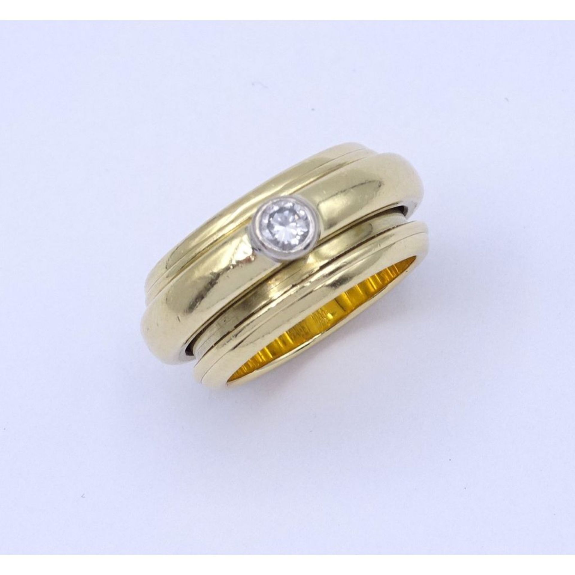 PIAGET Goldring 0.750 mit Brillant 0,25ct., Piaget 1993, 21,1g., RG 56