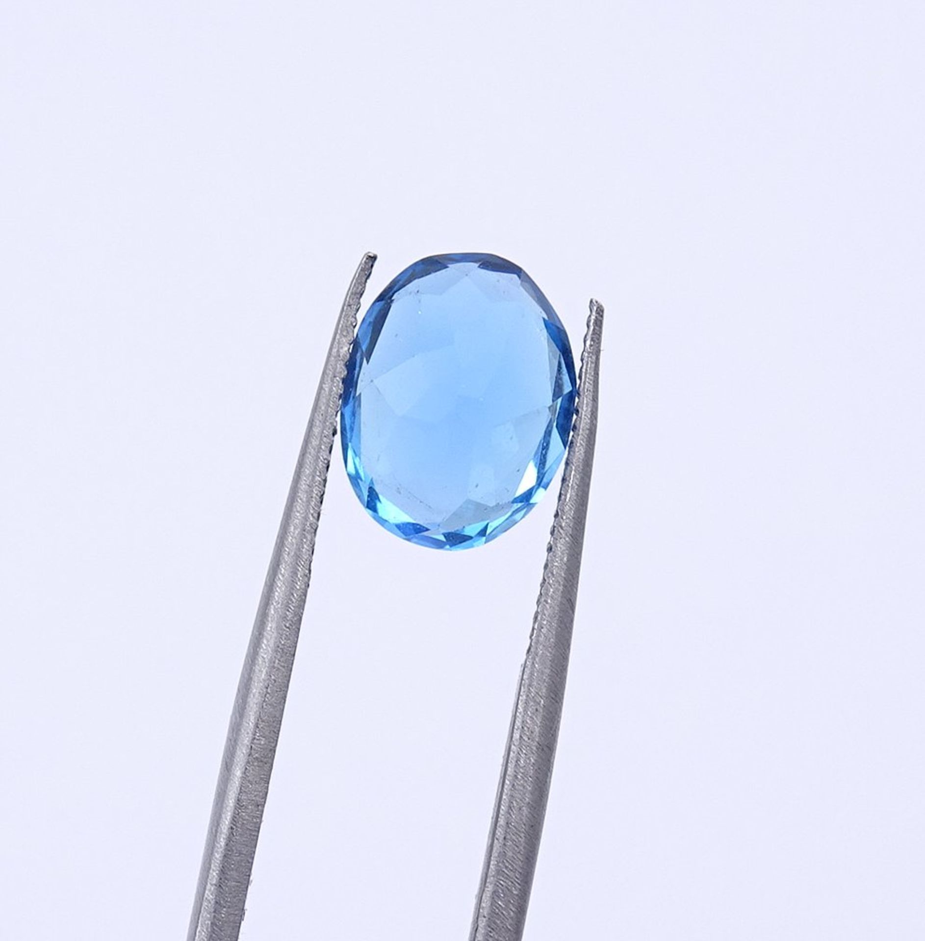 Schweizer Blautopas, oval facc. 2,30ct., 8,4x6,5x5,1mm - Image 5 of 10