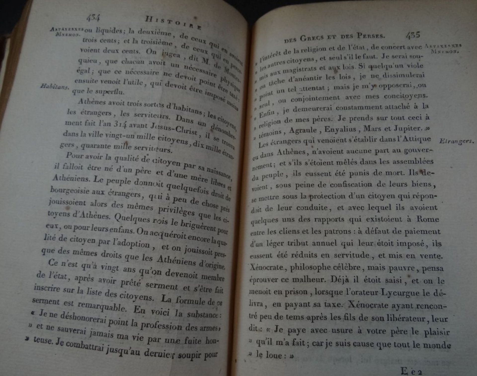 3 Bände "Prècis de L'Historire Ancienne" 1805, Ledereinbände, Gebrauchsspuren, Bd. 2-3-4, französis - Image 4 of 10