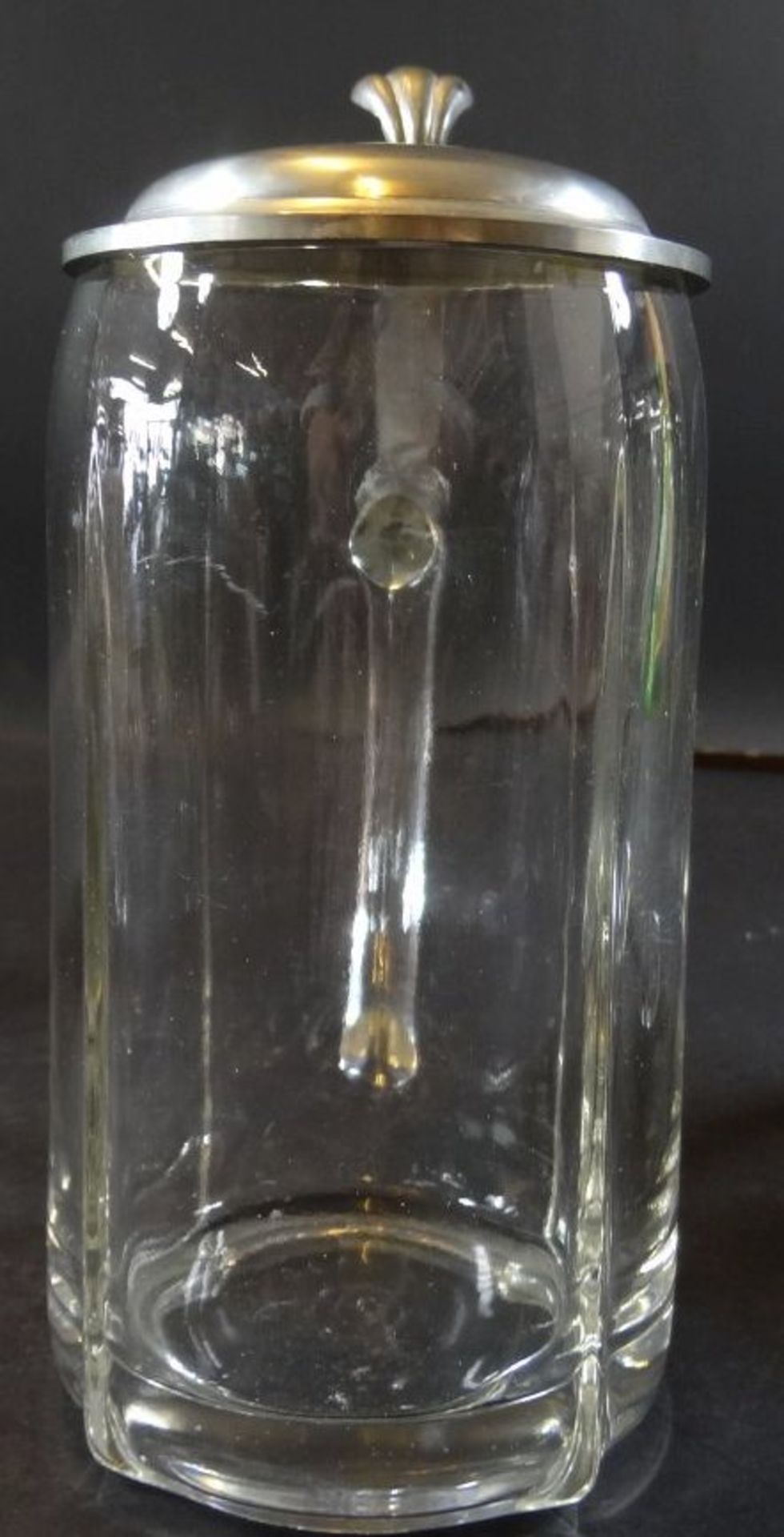 11x Glas- Bierkrüge mit versilberten Deckel, älter, H-19 cm, 0,5 Liter, alle gut erhalten, wohl unb - Image 5 of 6