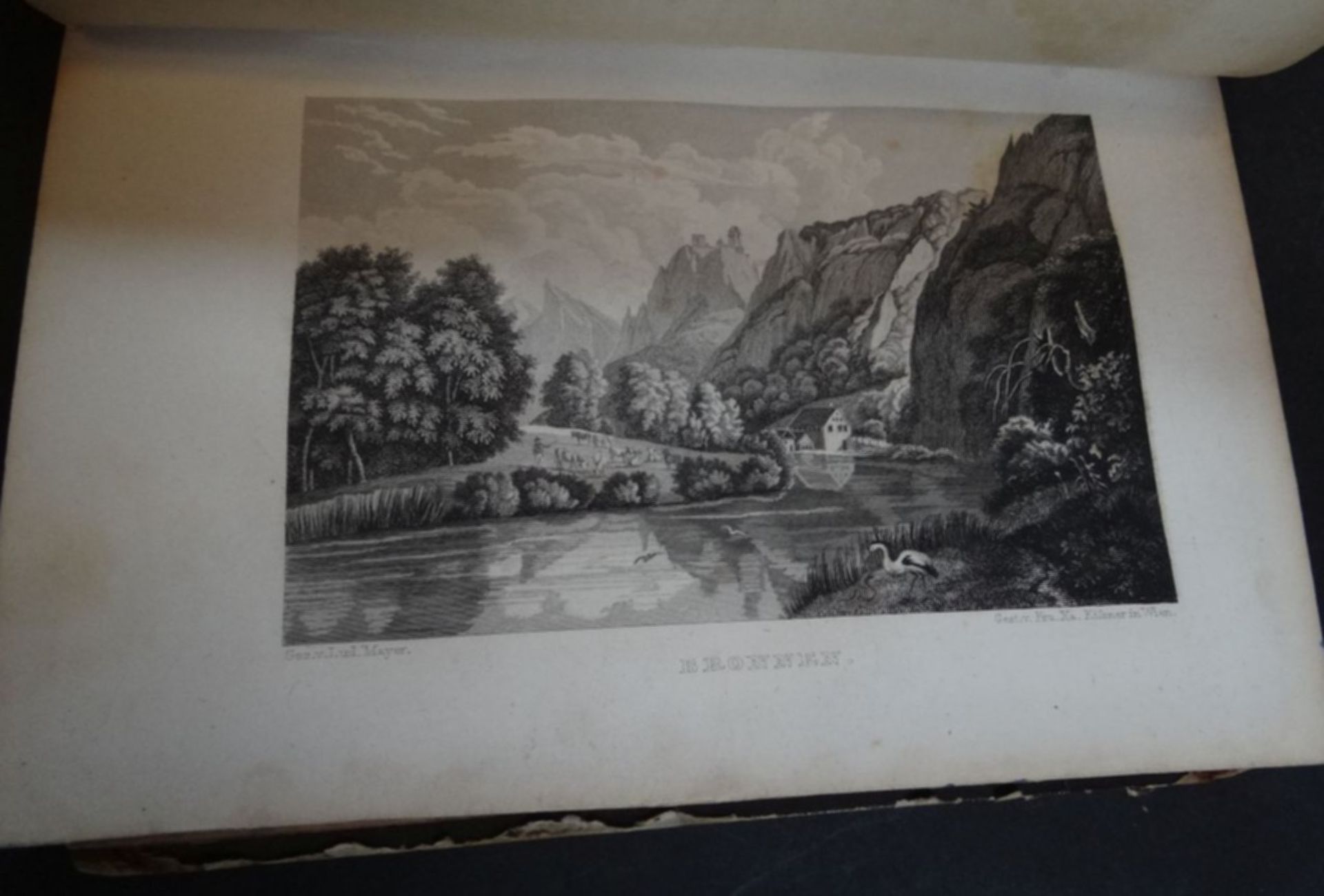 Wanderungen durch Schwaben, von Gustav Schwab, um 1840, mit 30 ganzseitigen Stichen, Rand gebräunt, - Image 4 of 7