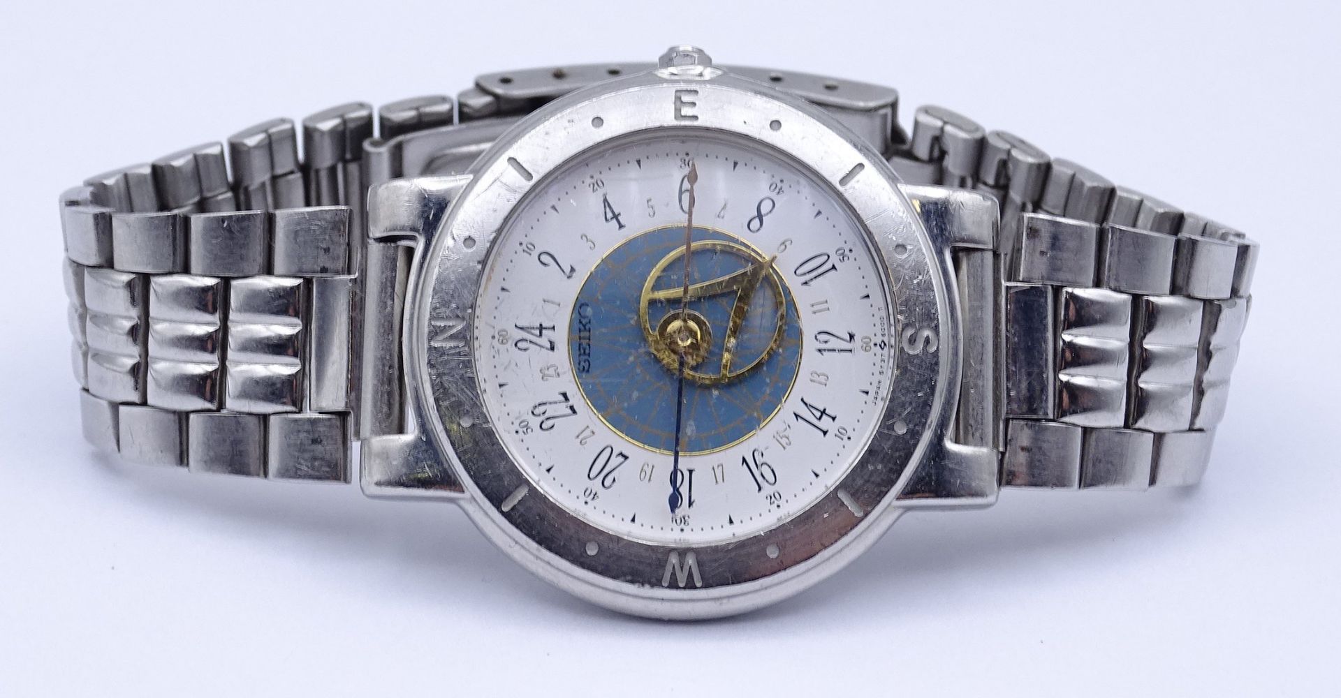 Seiko Levante Herren Armbanduhr, Edelstahl, D. 36mm, Funktion nicht überprüft, Quartzwerk, starke T - Image 2 of 4