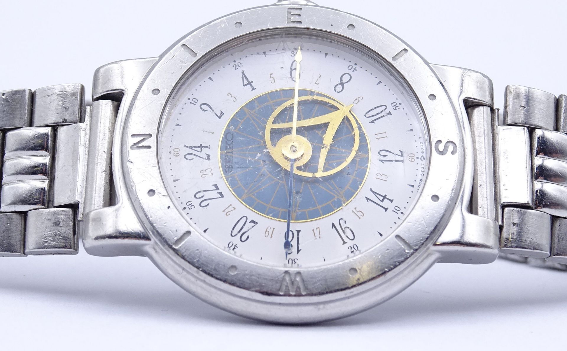 Seiko Levante Herren Armbanduhr, Edelstahl, D. 36mm, Funktion nicht überprüft, Quartzwerk, starke T - Image 3 of 4