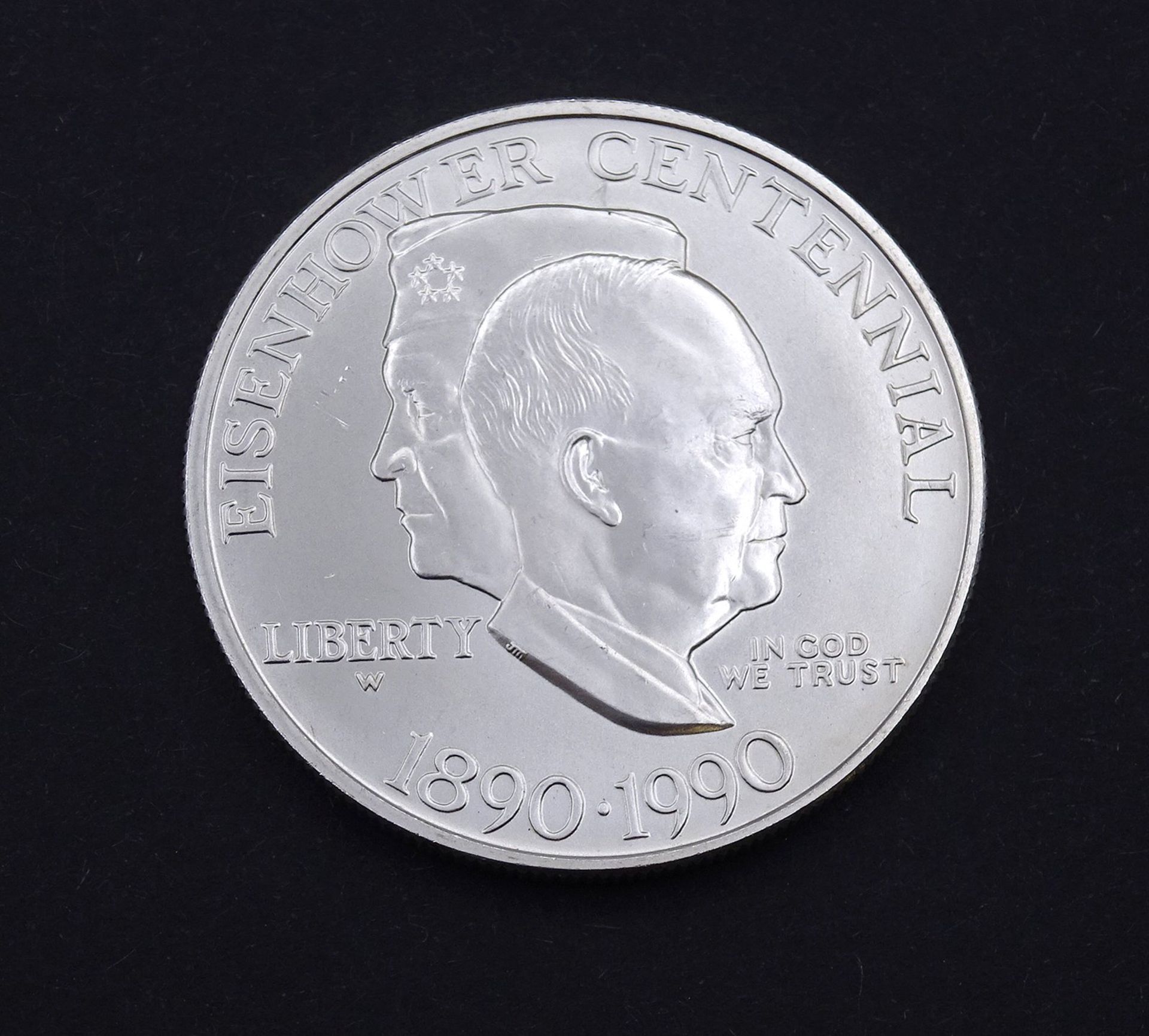 One Dollar 1990, Silber, D. 38mm, 26,8g., Eisenhower Centennial - Image 2 of 2