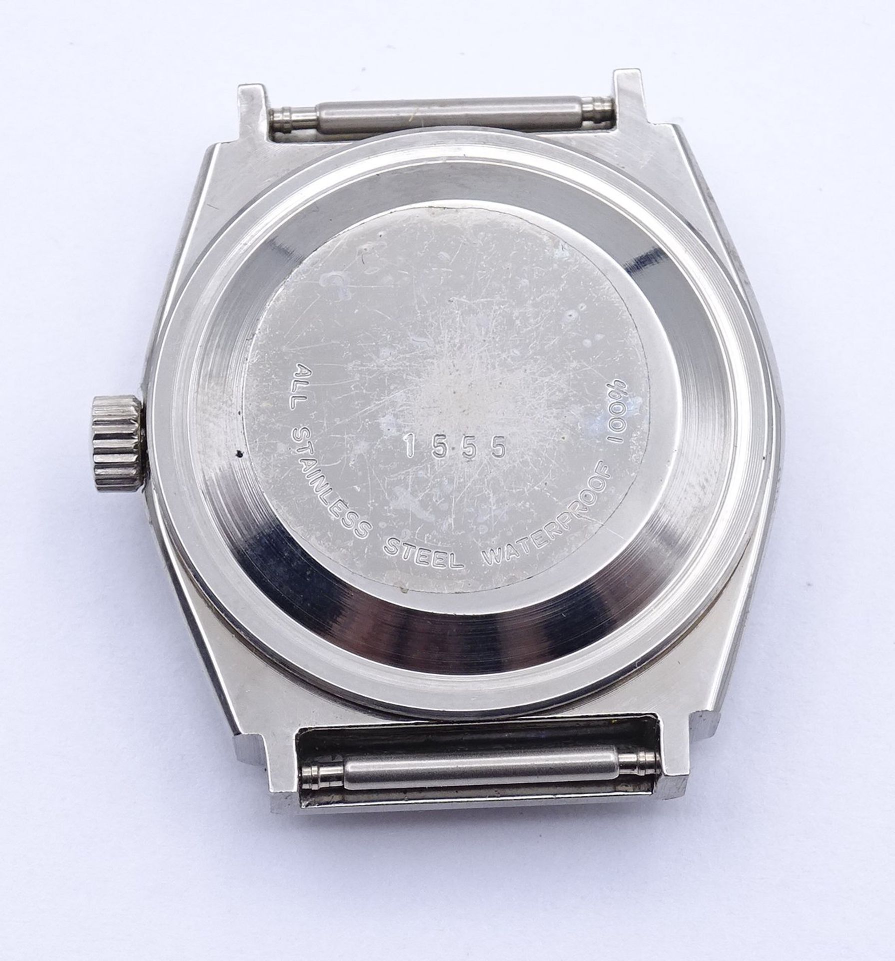 Herren Armbanduhr ohne Marke ,Automatikwerk, Werk läuft, 33x32mm - Bild 2 aus 2