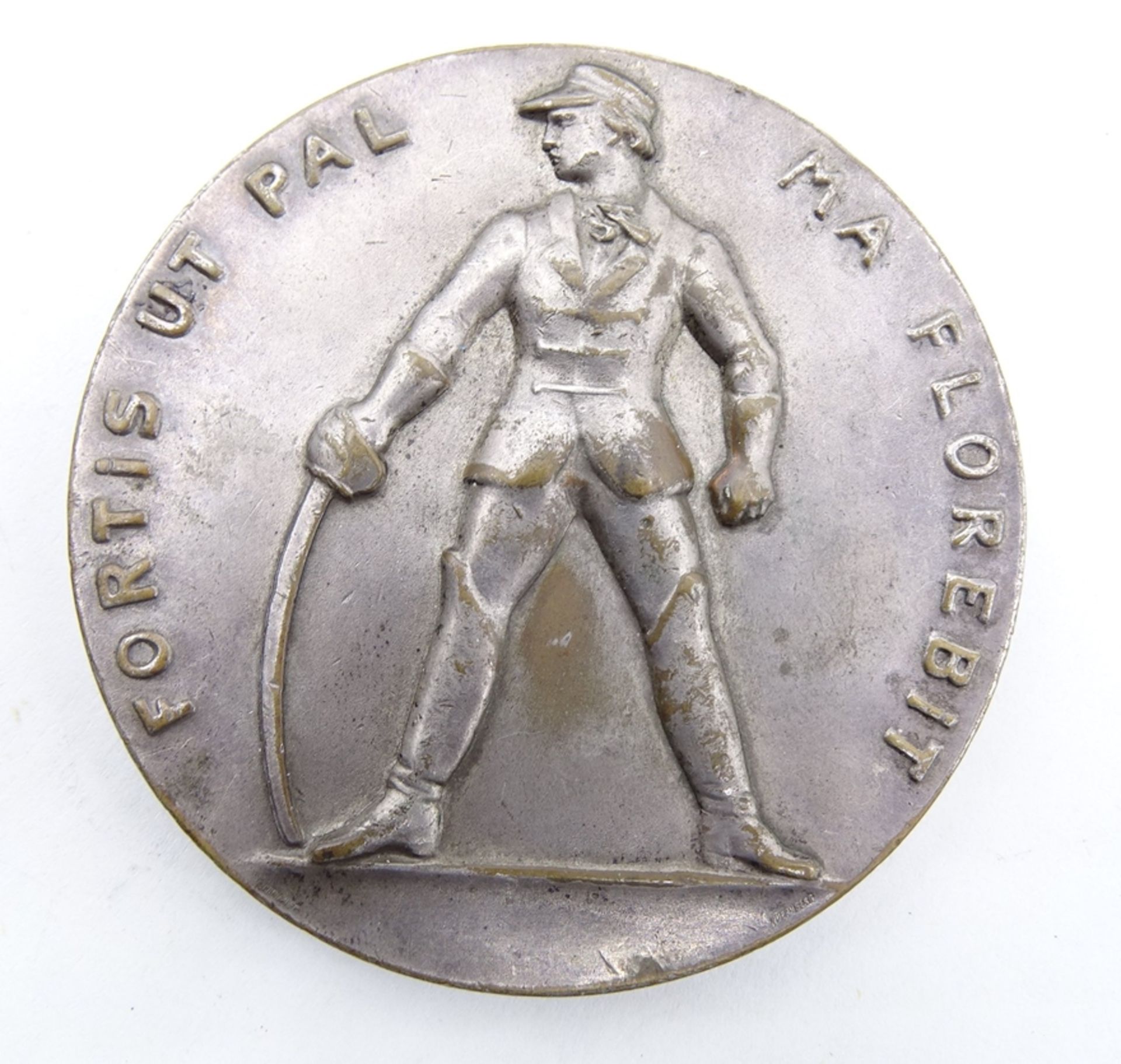 Medaille, Bronze versilbert?, "Fröhliche Pfalz, Gott erhalt´s" 1913, Ø 6 cm, Versilberung zum Teil - Image 2 of 2