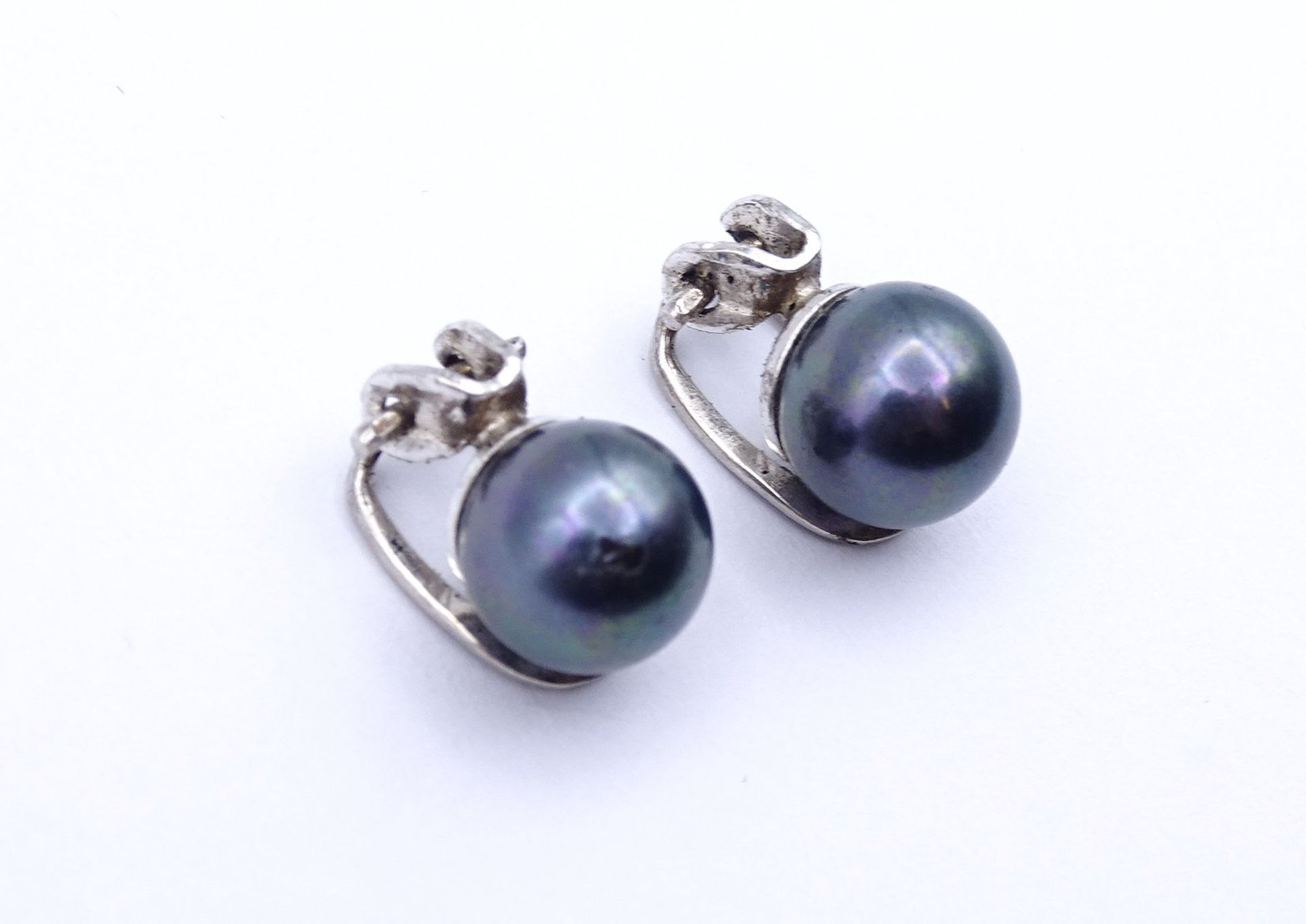 Perlen Ohrclips, Silber 0.925, L. 1,4cm, zus. 3,4g. - Image 2 of 3