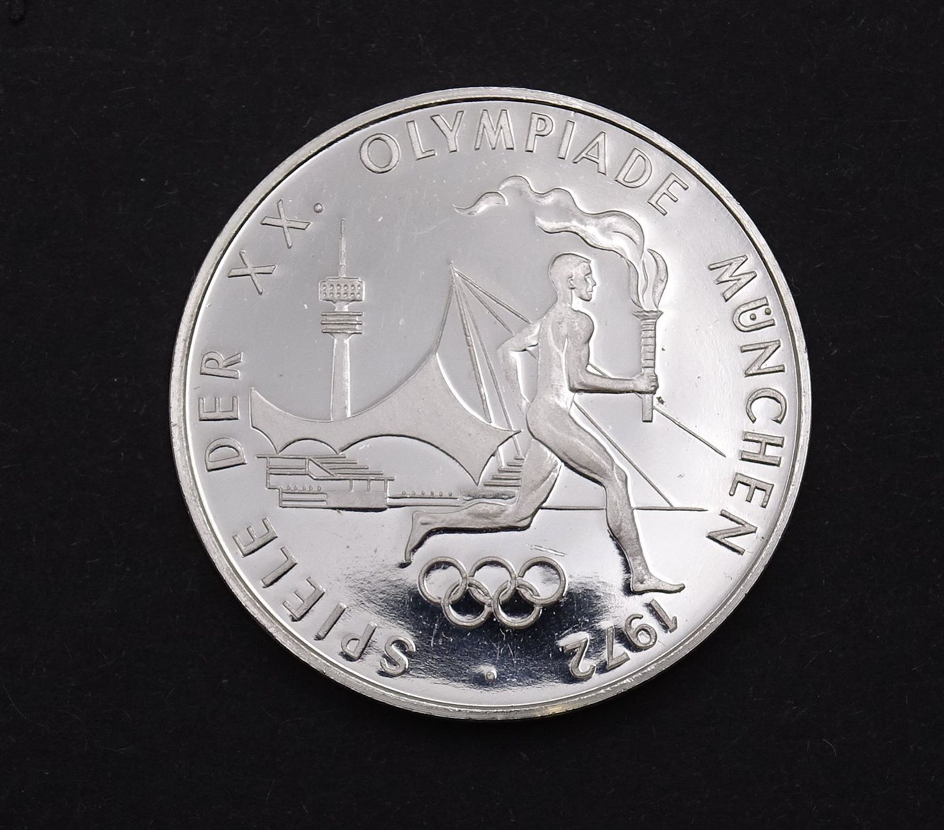 1000er Feinsilber Medaille Spiele der XX. Olympiade München, D. 32mm, 14,9g. - Image 2 of 2