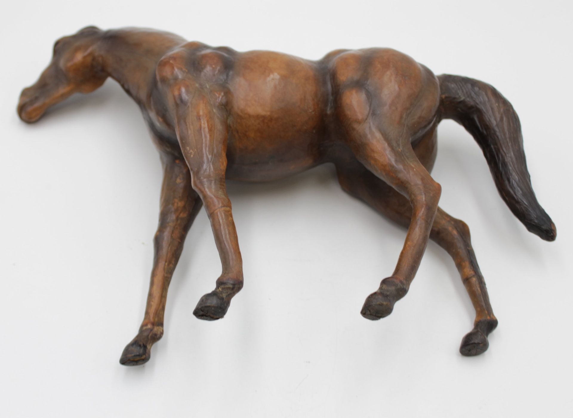 Pferde-Figur, Leder, H-29cm B-40cm. - Image 3 of 3